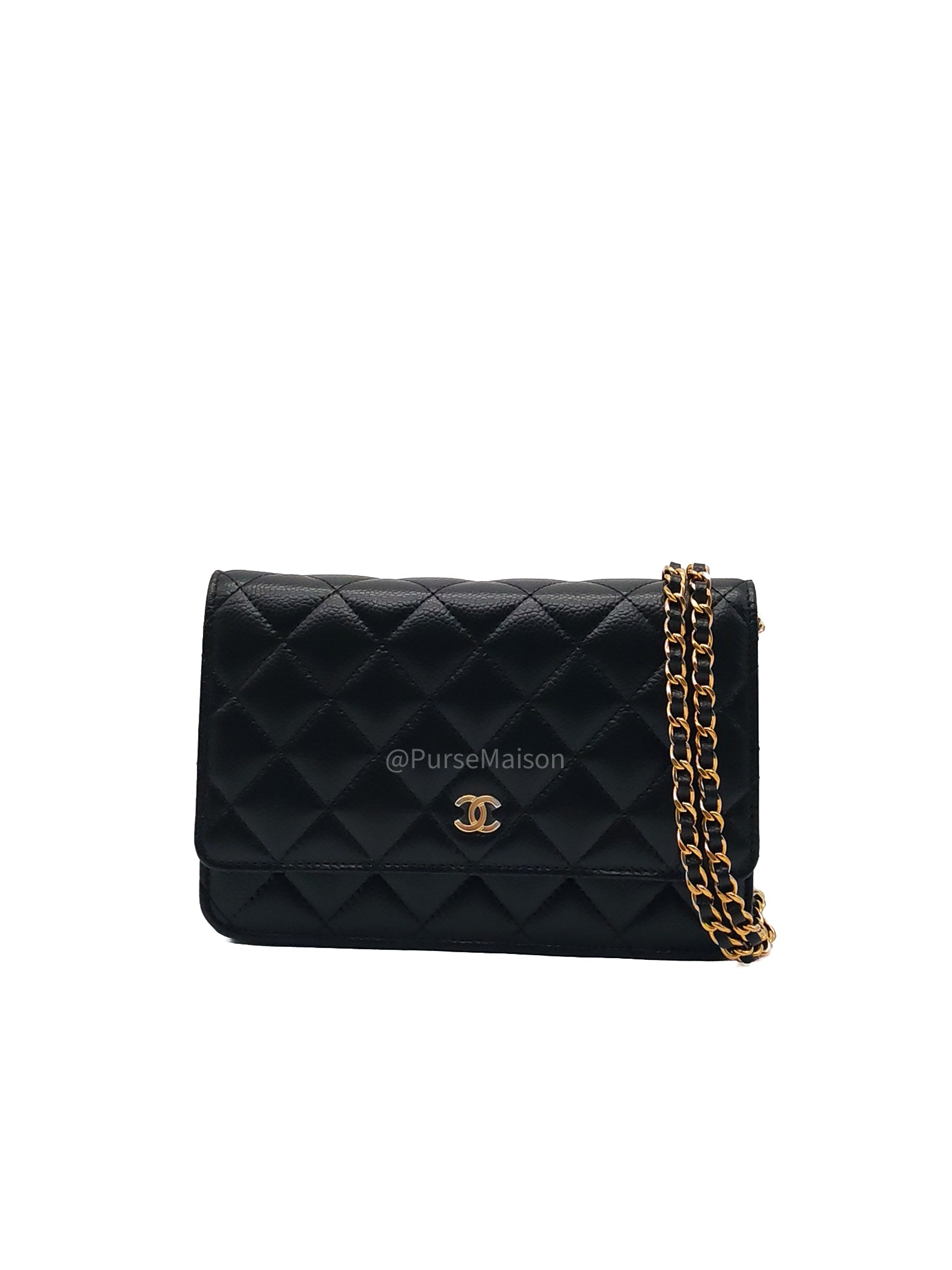 Chanel Classic Wallet on Chain (WOC) Black Caviar Leather Gold Hardware Microchip (EU****3L)