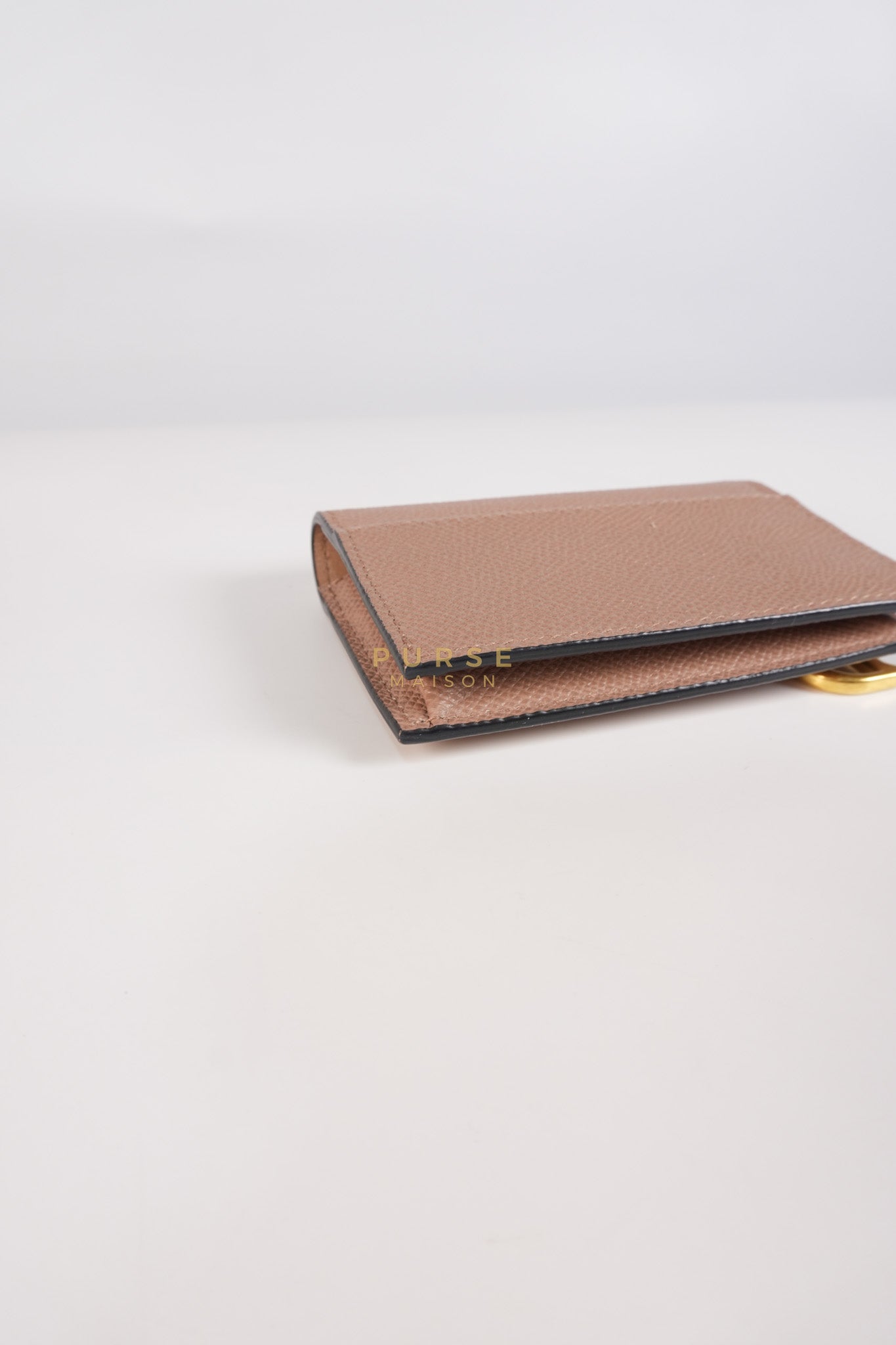 Saddle Bloom Flap Card Holder in Beige | Purse Maison Luxury Bags Shop