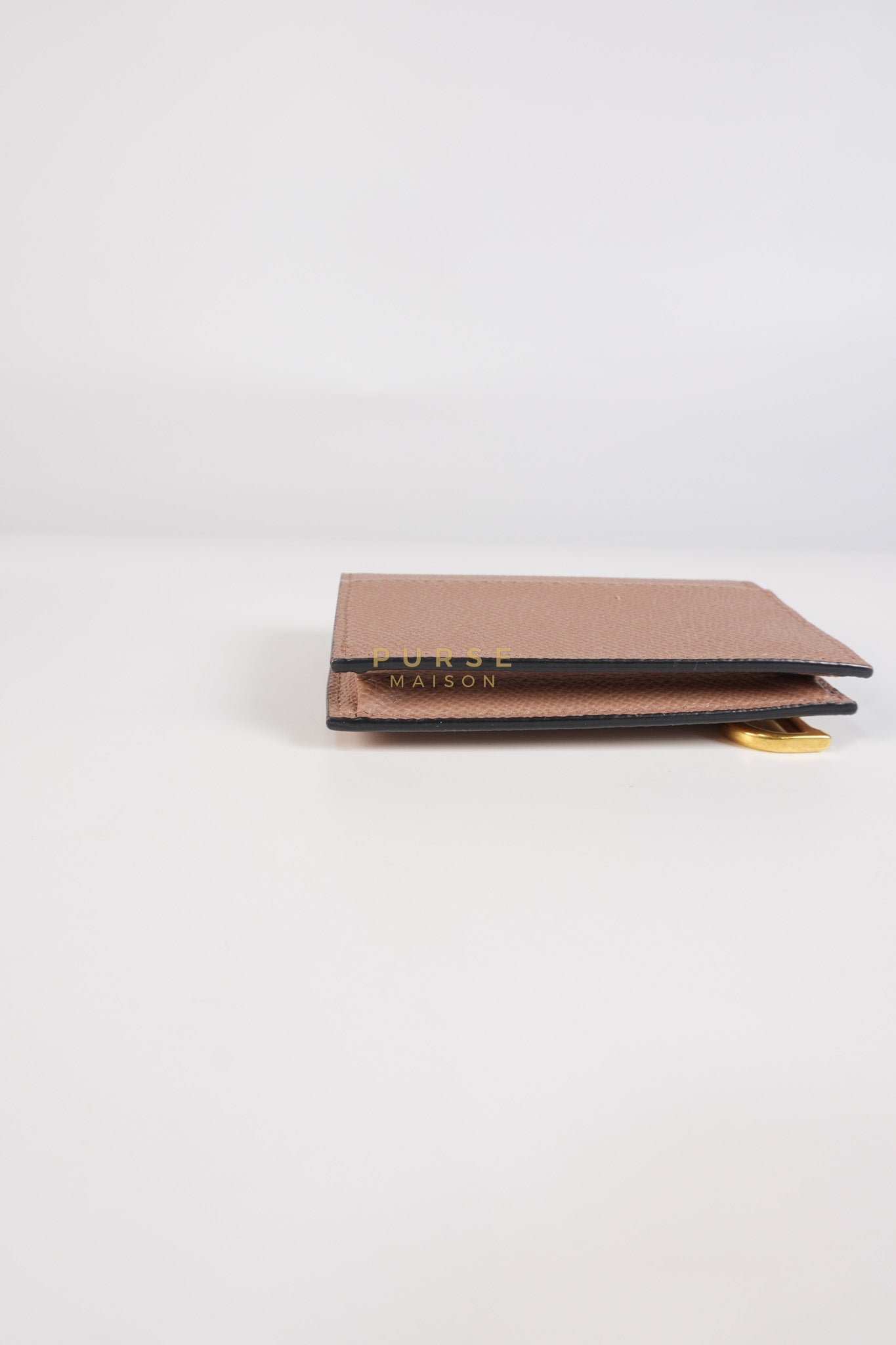 Saddle Bloom Flap Card Holder in Beige | Purse Maison Luxury Bags Shop