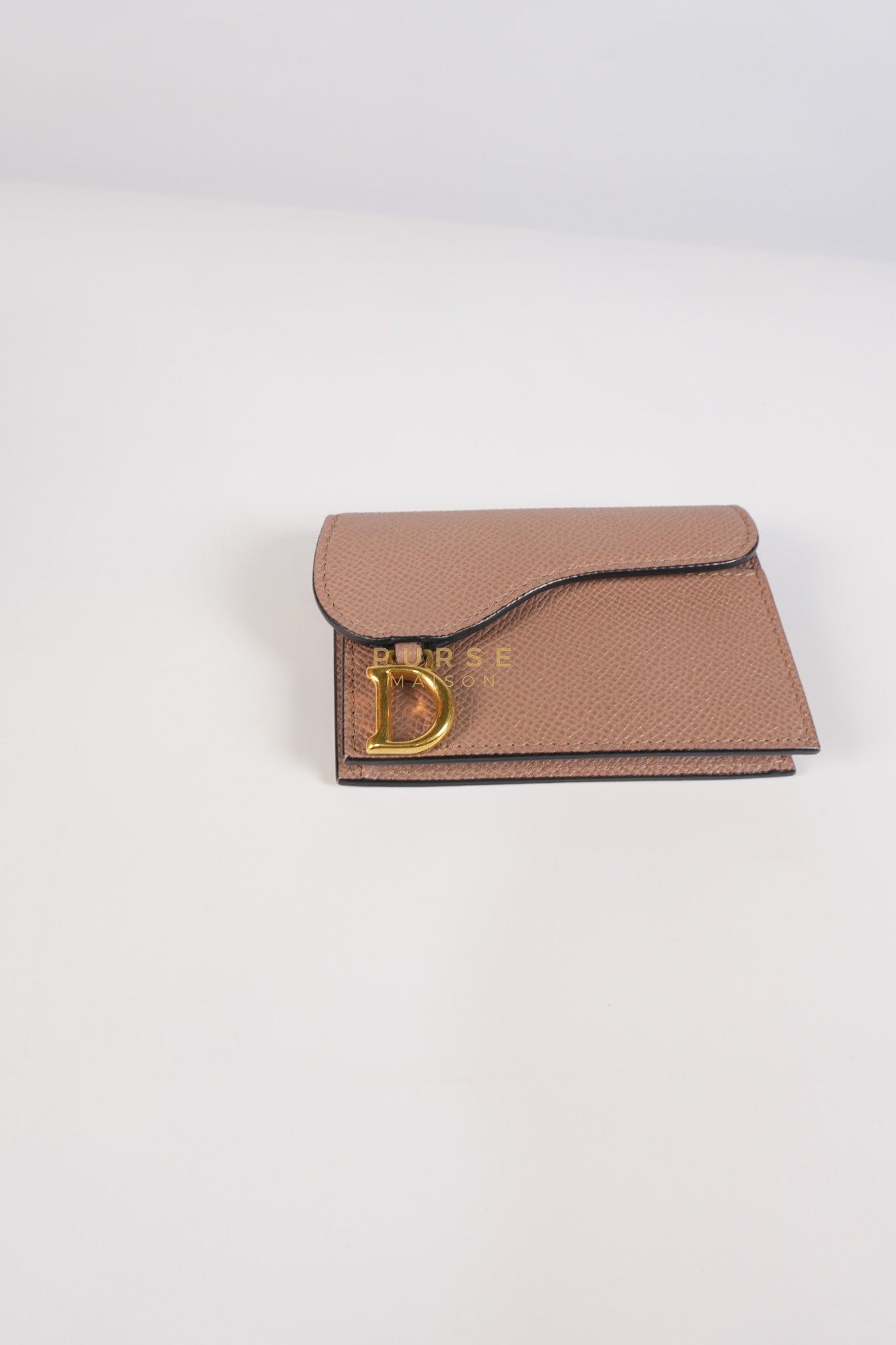Saddle Bloom Flap Card Holder in Beige | Purse Maison Luxury Bags Shop