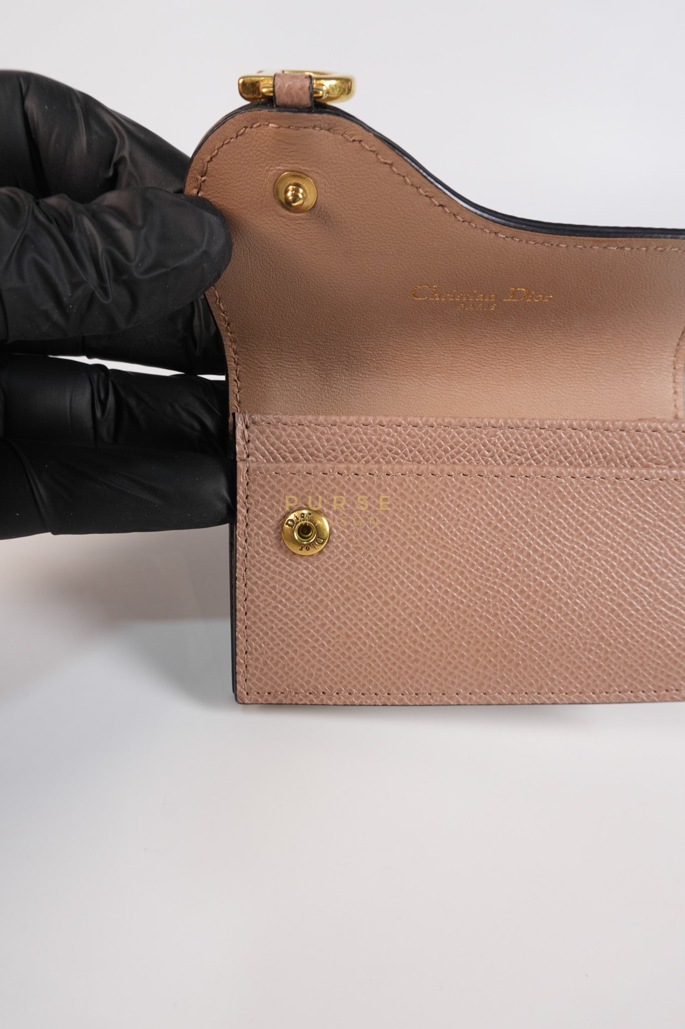 Saddle Bloom Flap Card Holder in Beige | Purse Maison Luxury Bags Shop