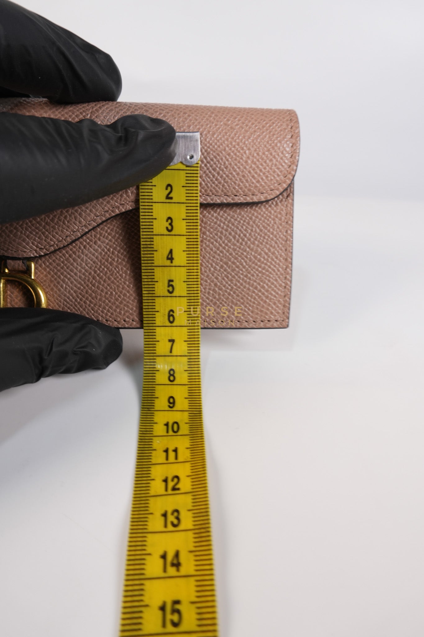 Saddle Bloom Flap Card Holder in Beige | Purse Maison Luxury Bags Shop