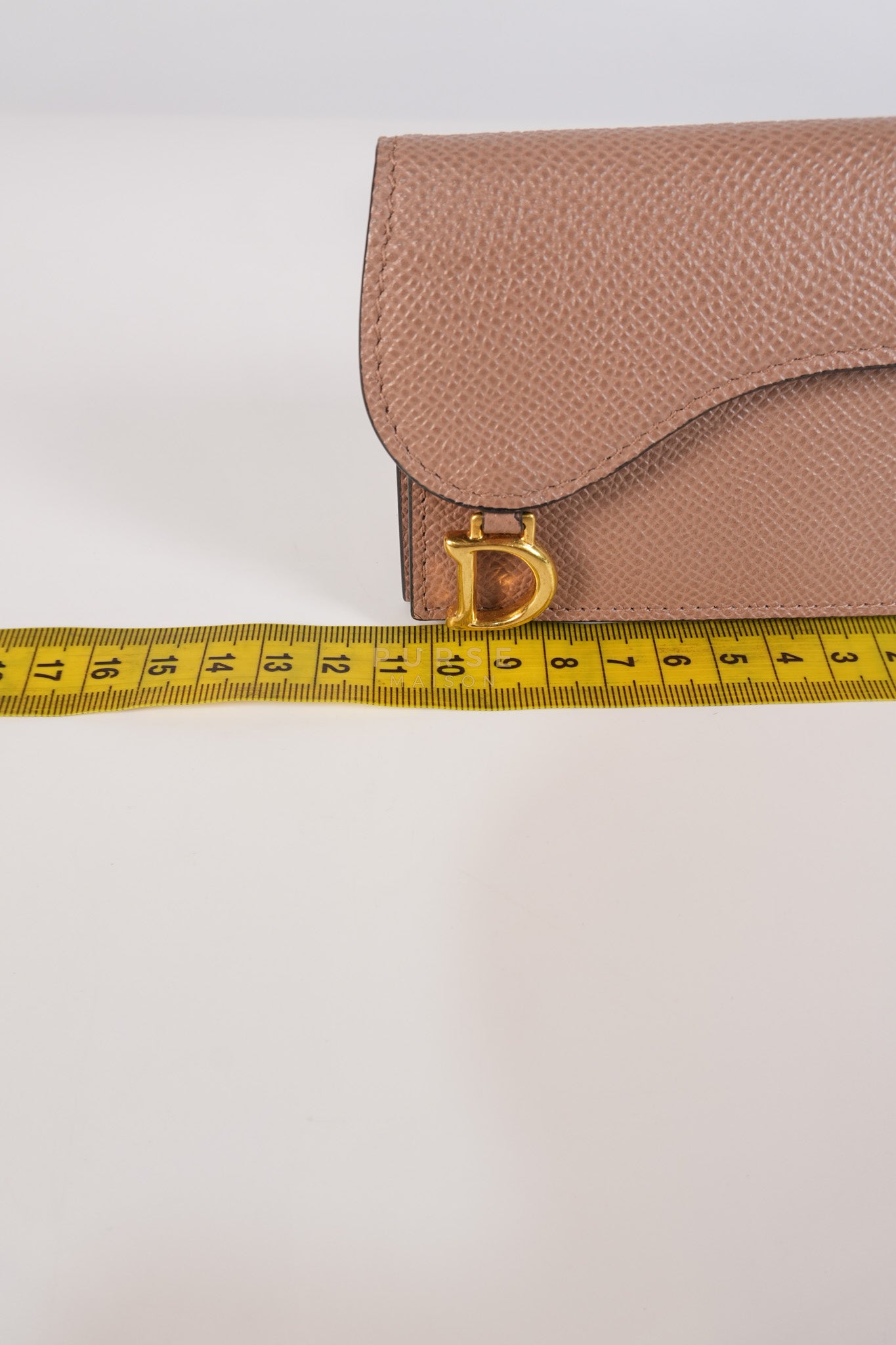 Saddle Bloom Flap Card Holder in Beige | Purse Maison Luxury Bags Shop