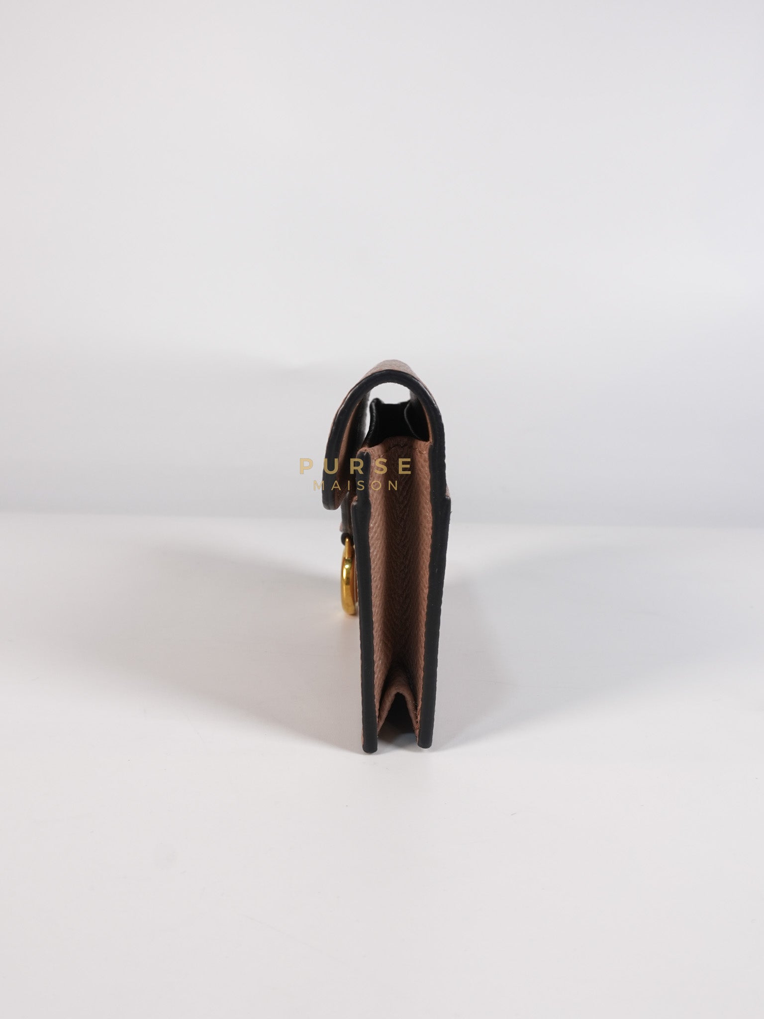 Saddle Bloom Flap Card Holder in Beige | Purse Maison Luxury Bags Shop