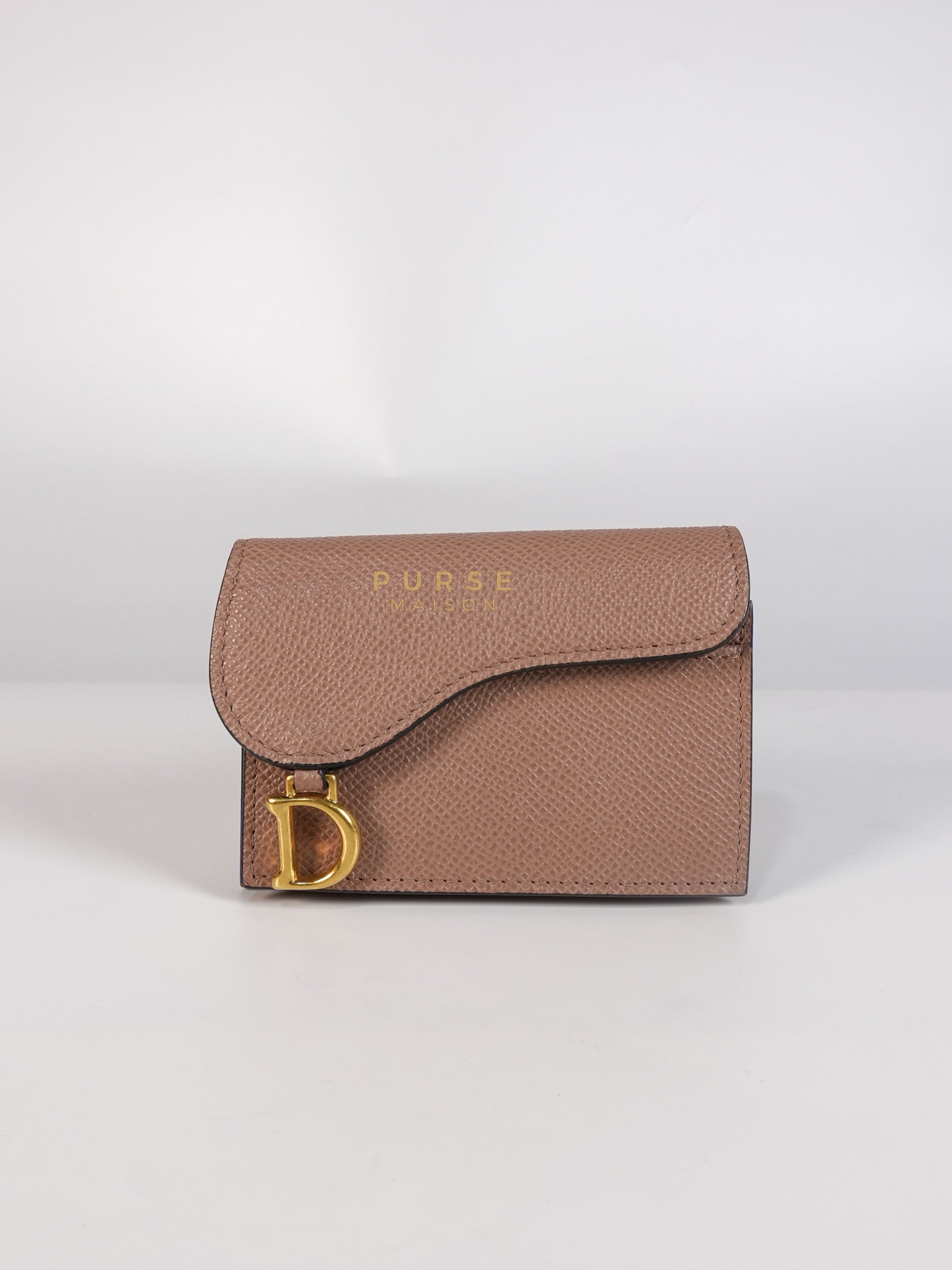Saddle Bloom Flap Card Holder in Beige | Purse Maison Luxury Bags Shop