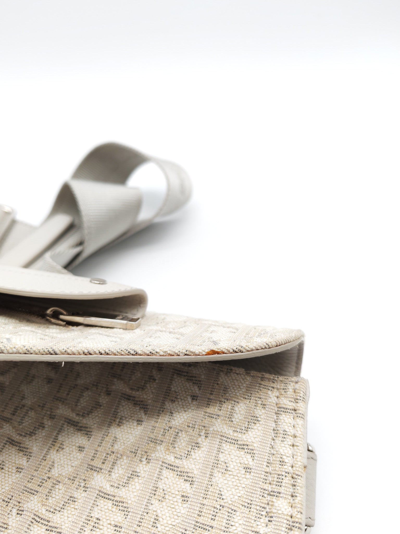 Saddle Clutch Bag in Cream Oblique Canvas Two Way Bag | Purse Maison Luxury Bags Shop