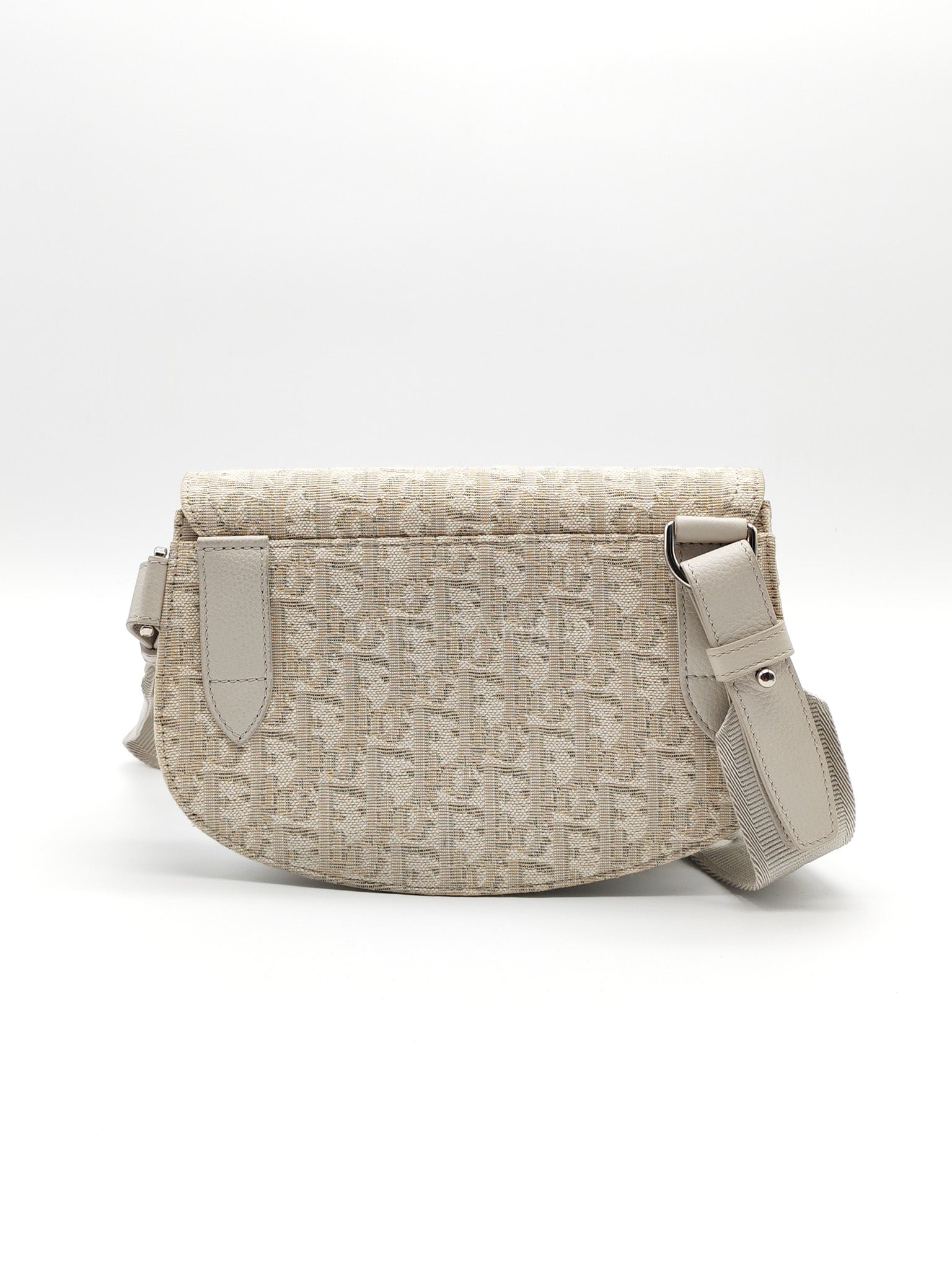 Saddle Clutch Bag in Cream Oblique Canvas Two Way Bag | Purse Maison Luxury Bags Shop