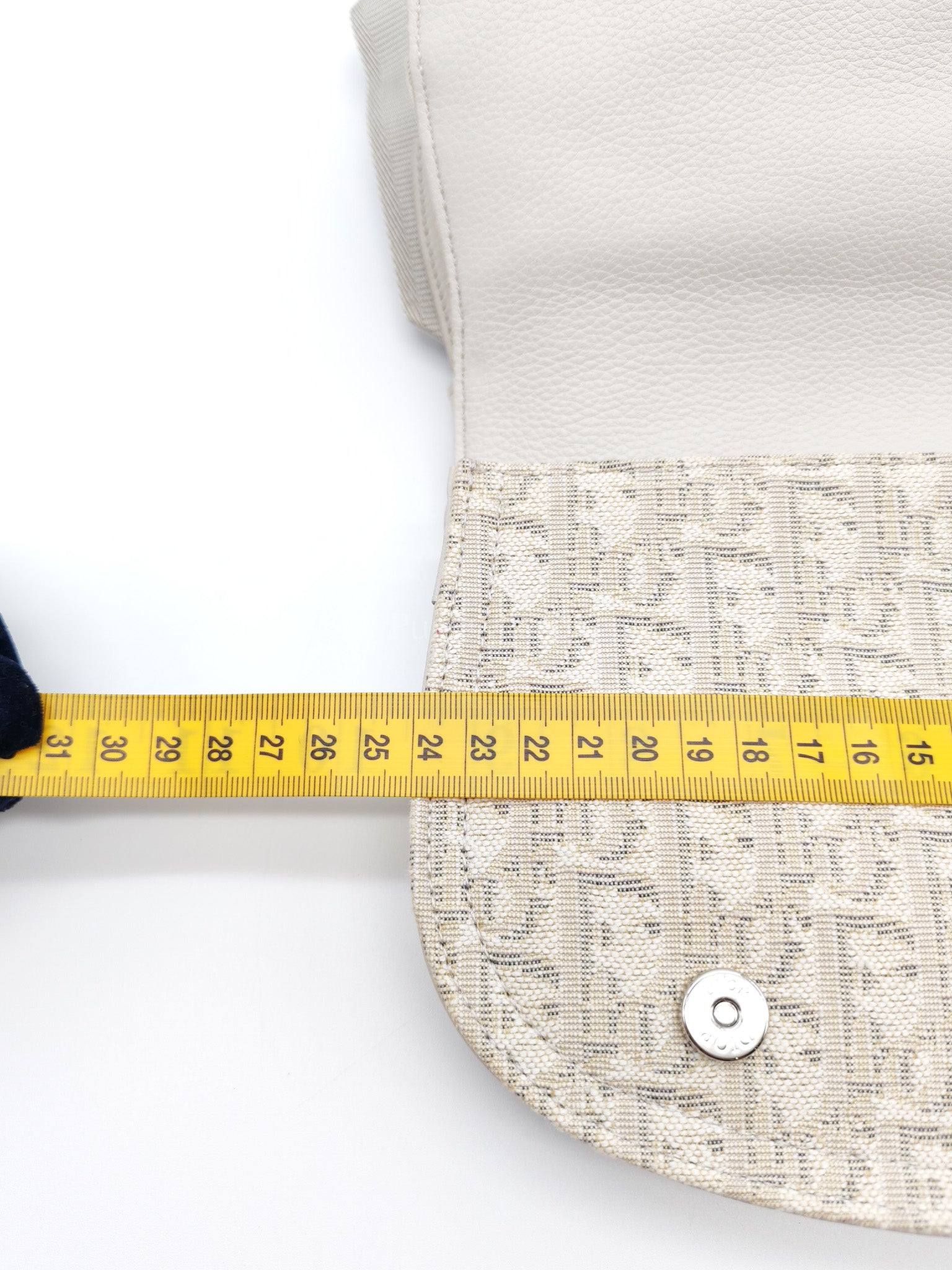Saddle Clutch Bag in Cream Oblique Canvas Two Way Bag | Purse Maison Luxury Bags Shop