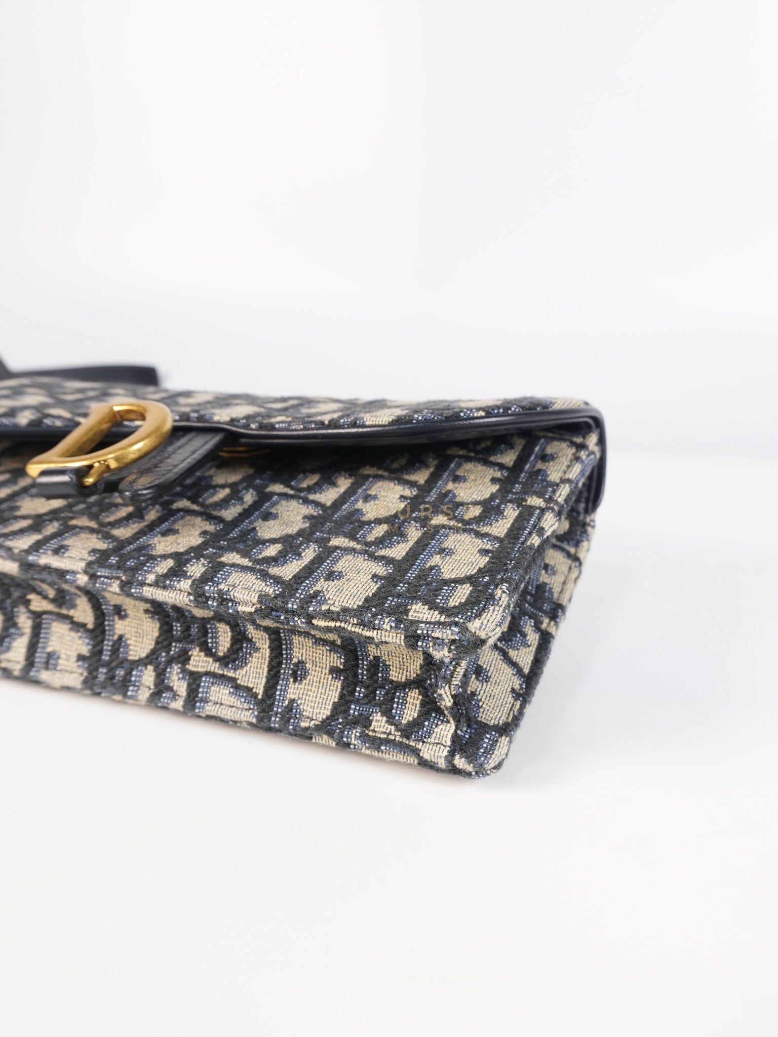 Saddle in Blue Oblique Jacquard Belt Bag | Purse Maison Luxury Bags Shop