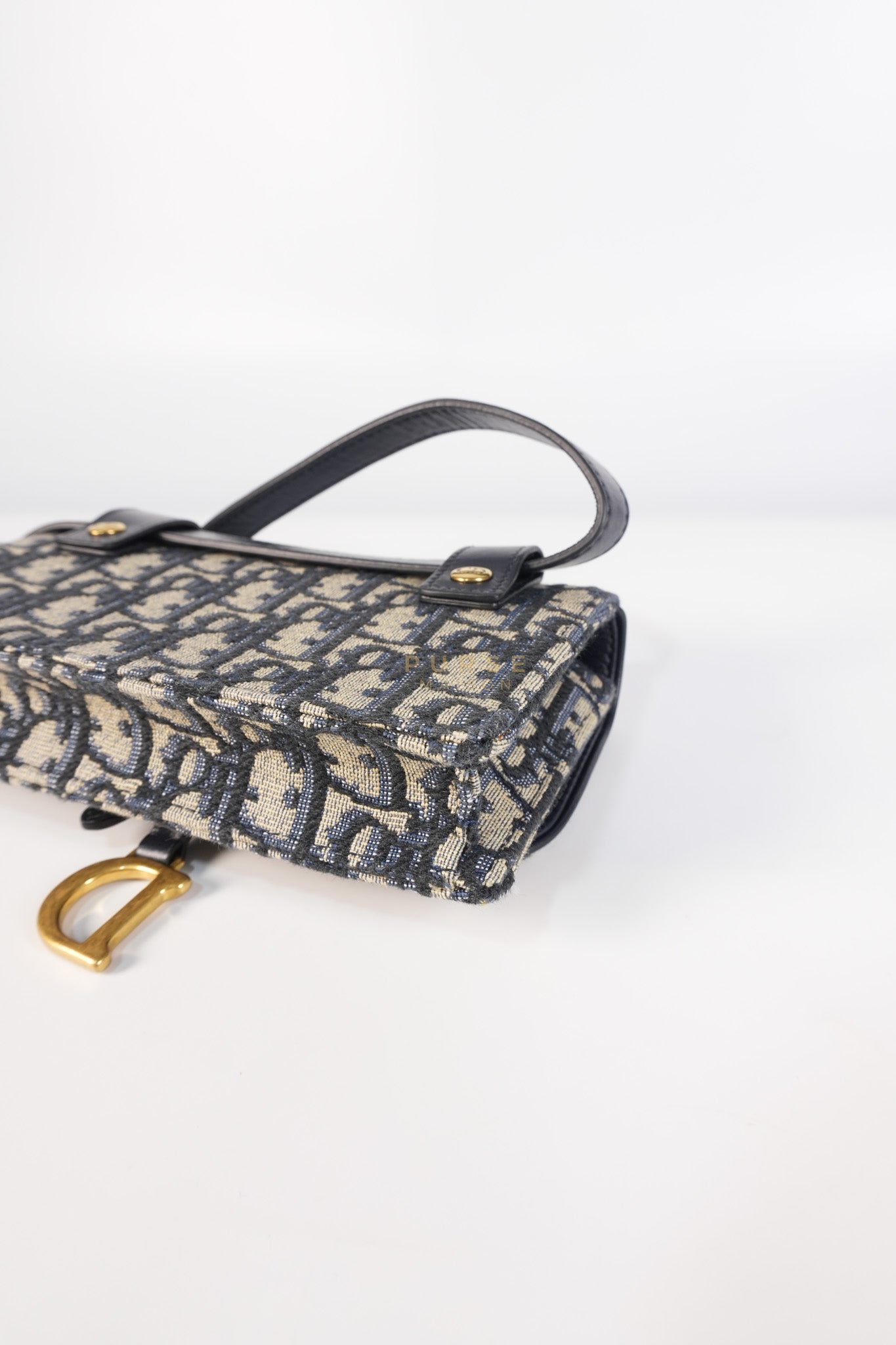 Saddle in Blue Oblique Jacquard Belt Bag | Purse Maison Luxury Bags Shop