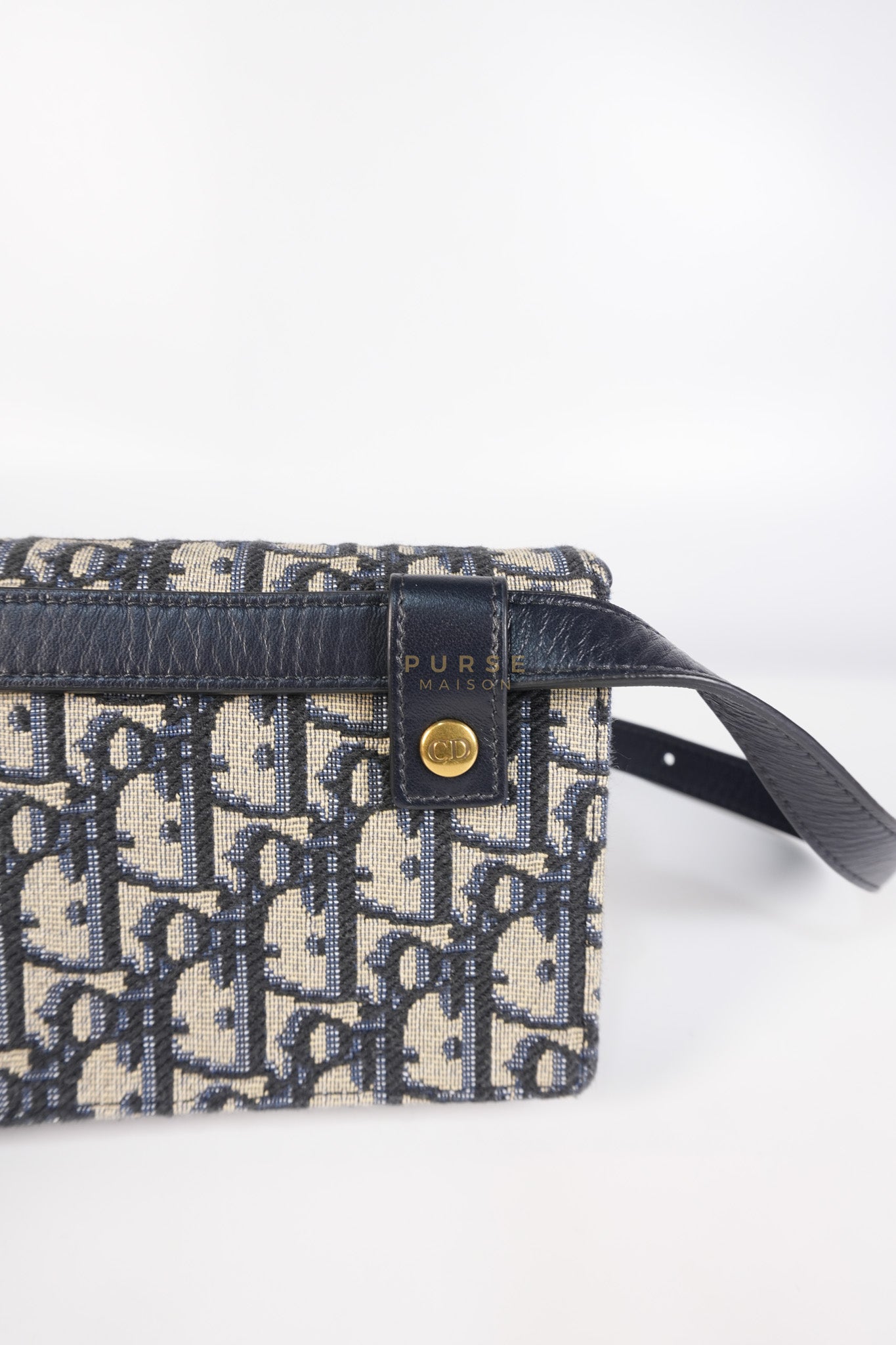 Saddle in Blue Oblique Jacquard Belt Bag | Purse Maison Luxury Bags Shop