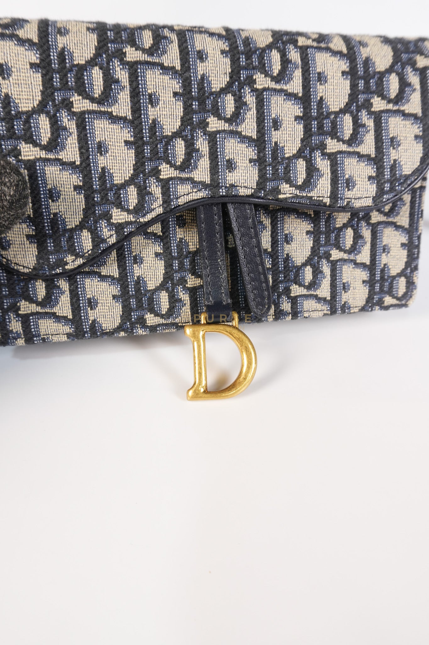 Saddle in Blue Oblique Jacquard Belt Bag | Purse Maison Luxury Bags Shop