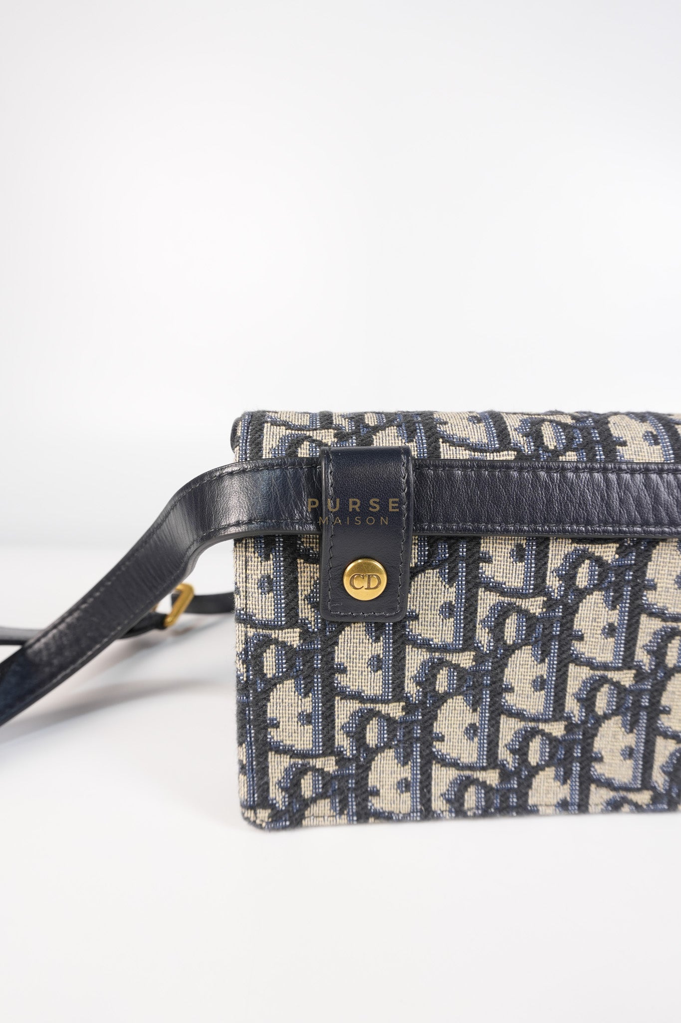 Saddle in Blue Oblique Jacquard Belt Bag | Purse Maison Luxury Bags Shop