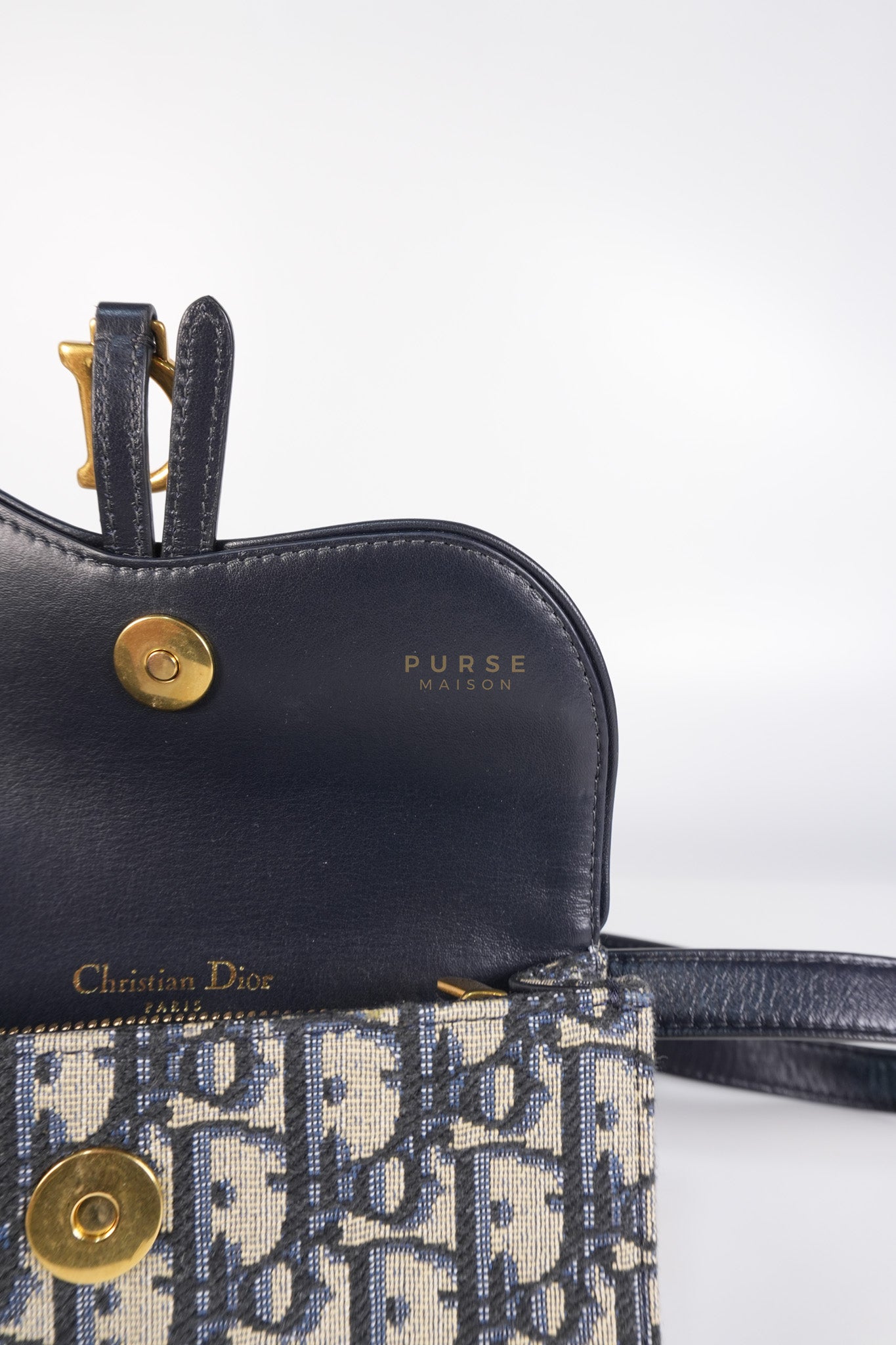 Saddle in Blue Oblique Jacquard Belt Bag | Purse Maison Luxury Bags Shop