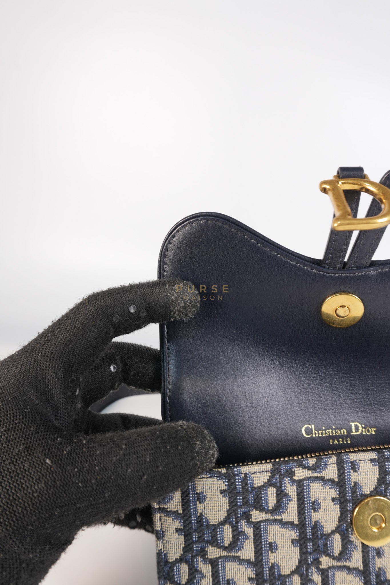 Saddle in Blue Oblique Jacquard Belt Bag | Purse Maison Luxury Bags Shop
