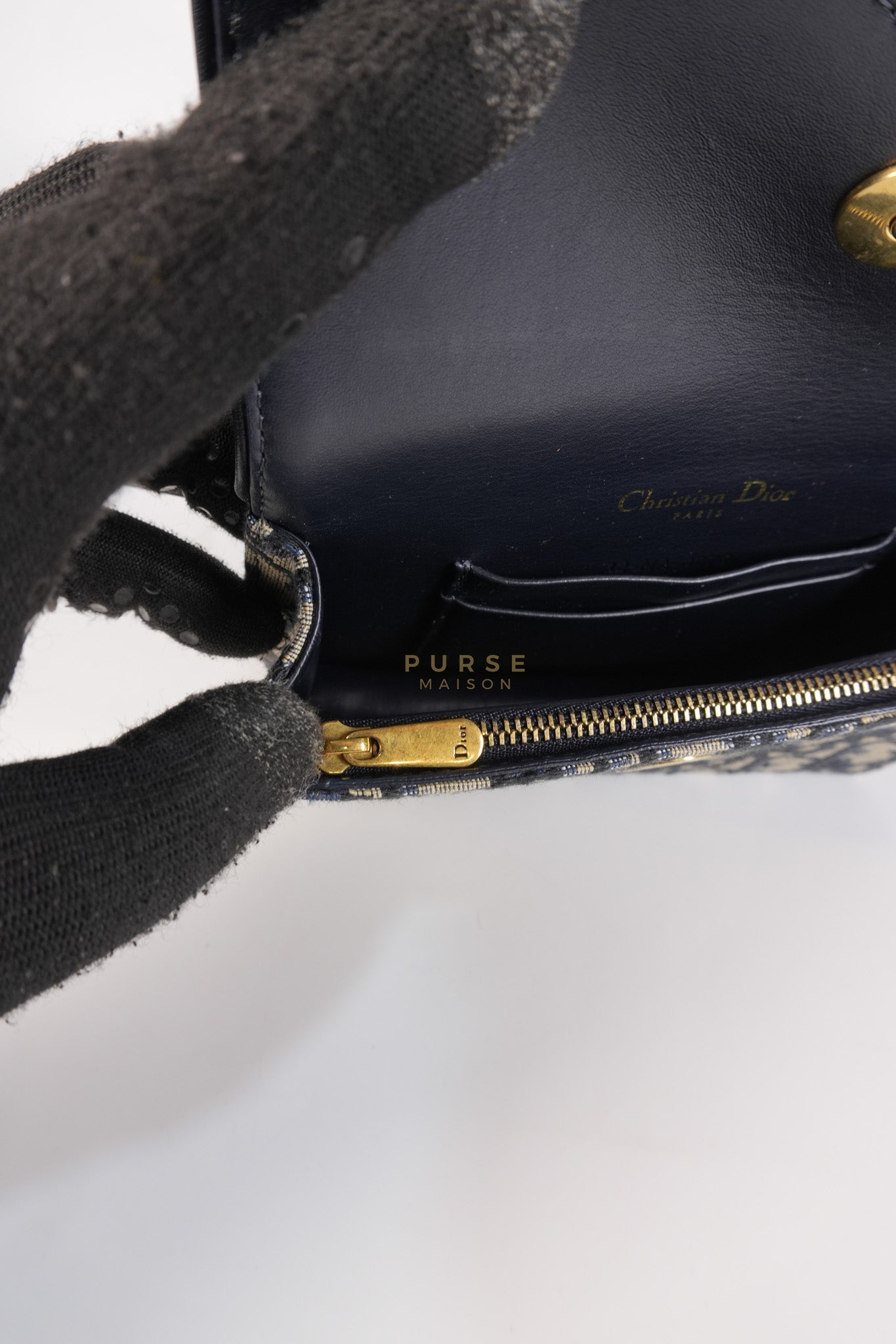 Saddle in Blue Oblique Jacquard Belt Bag | Purse Maison Luxury Bags Shop