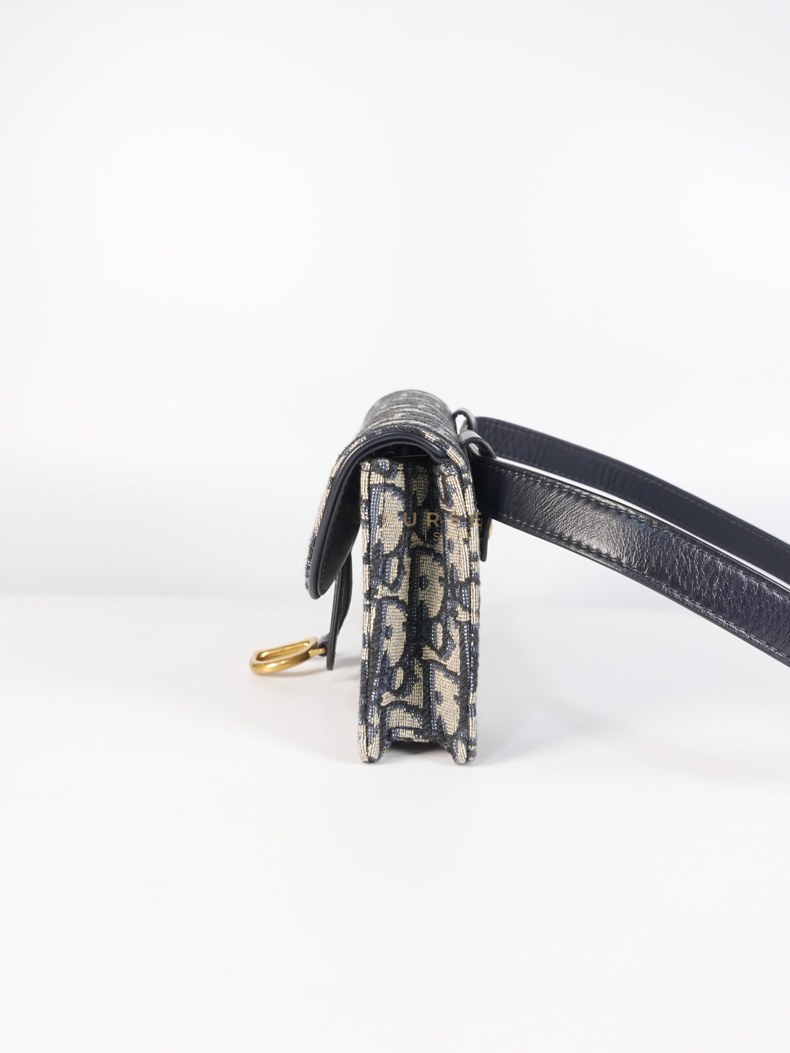 Saddle in Blue Oblique Jacquard Belt Bag | Purse Maison Luxury Bags Shop