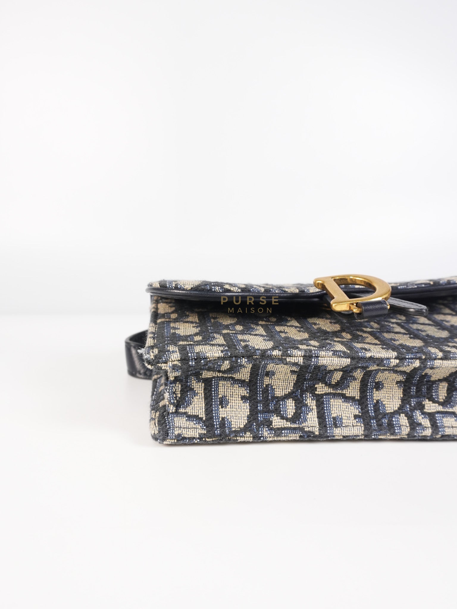 Saddle in Blue Oblique Jacquard Belt Bag | Purse Maison Luxury Bags Shop