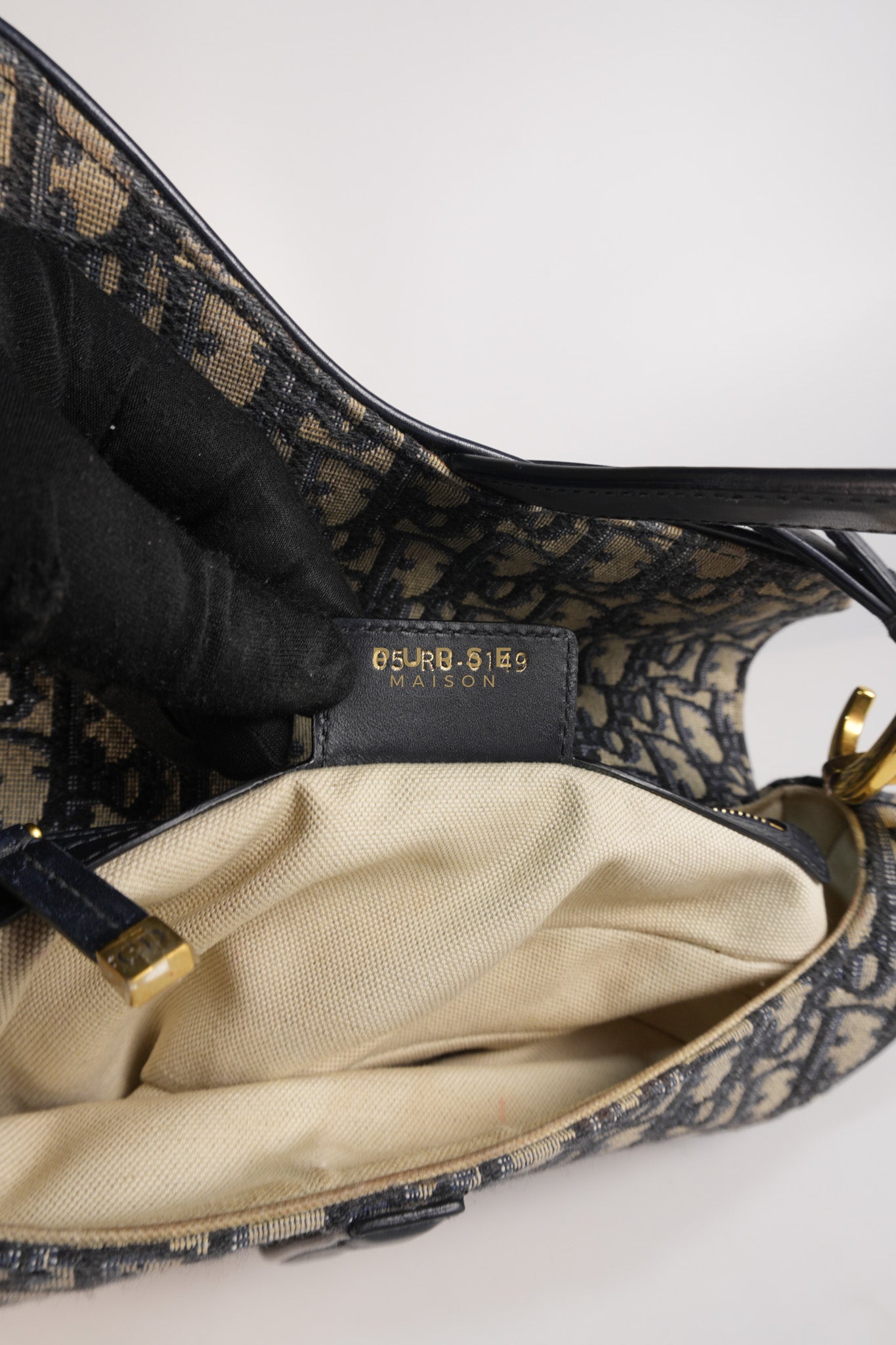 Saddle Medium Blue Oblique Jacquard with Black Dior Strap | Purse Maison Luxury Bags Shop