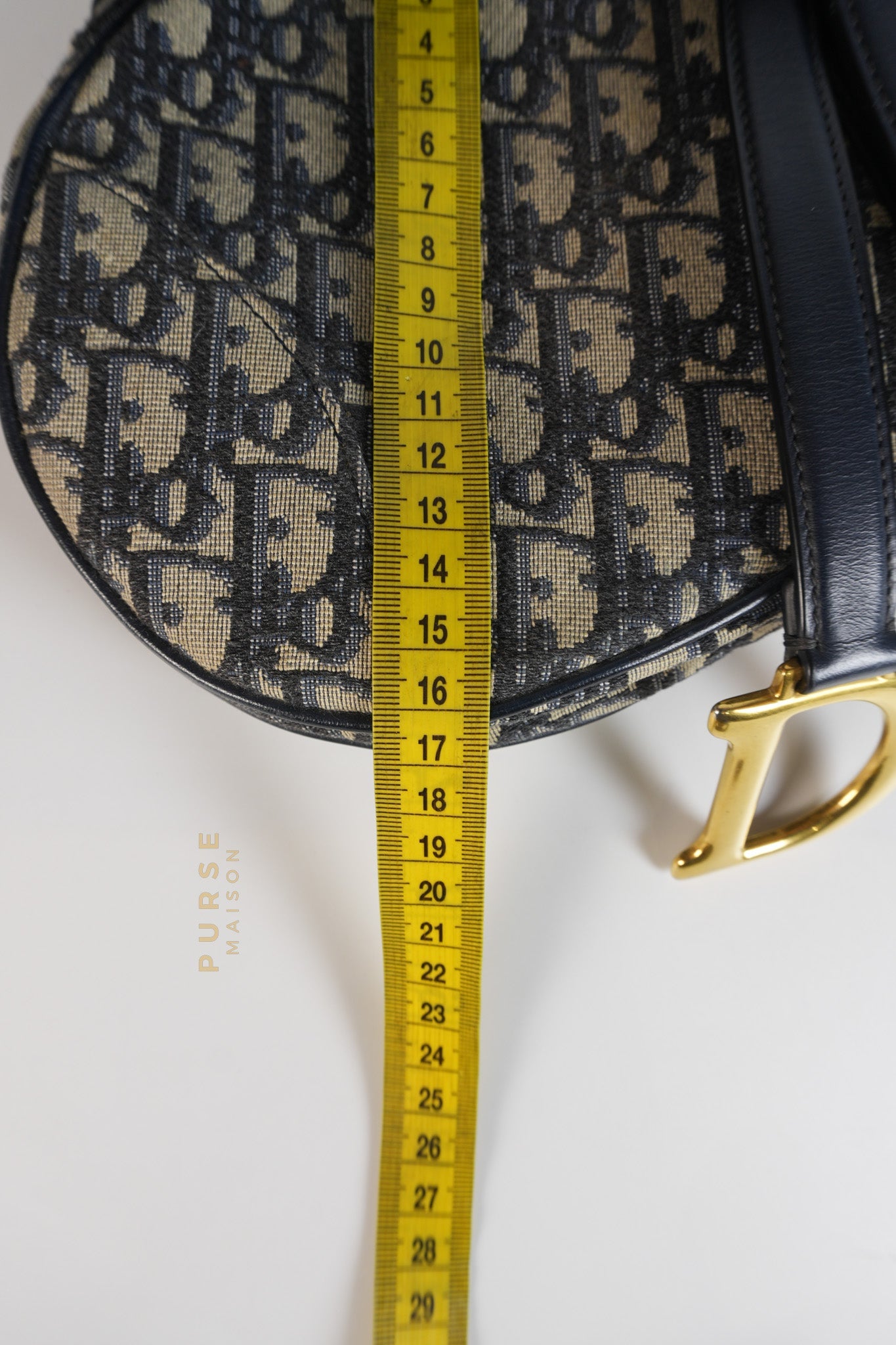 Saddle Medium Blue Oblique Jacquard with Black Dior Strap | Purse Maison Luxury Bags Shop