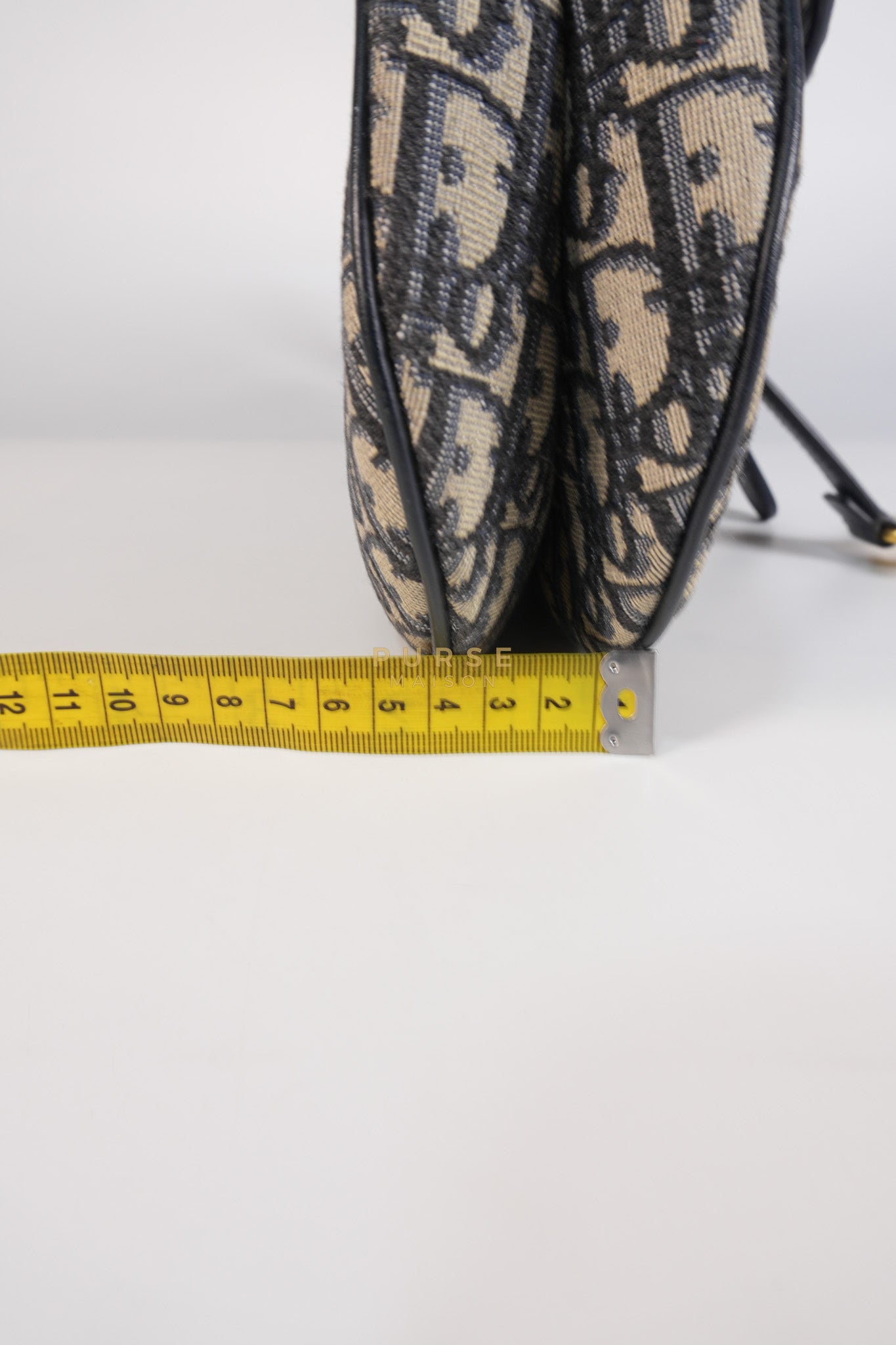 Saddle Medium Blue Oblique Jacquard with Black Dior Strap | Purse Maison Luxury Bags Shop