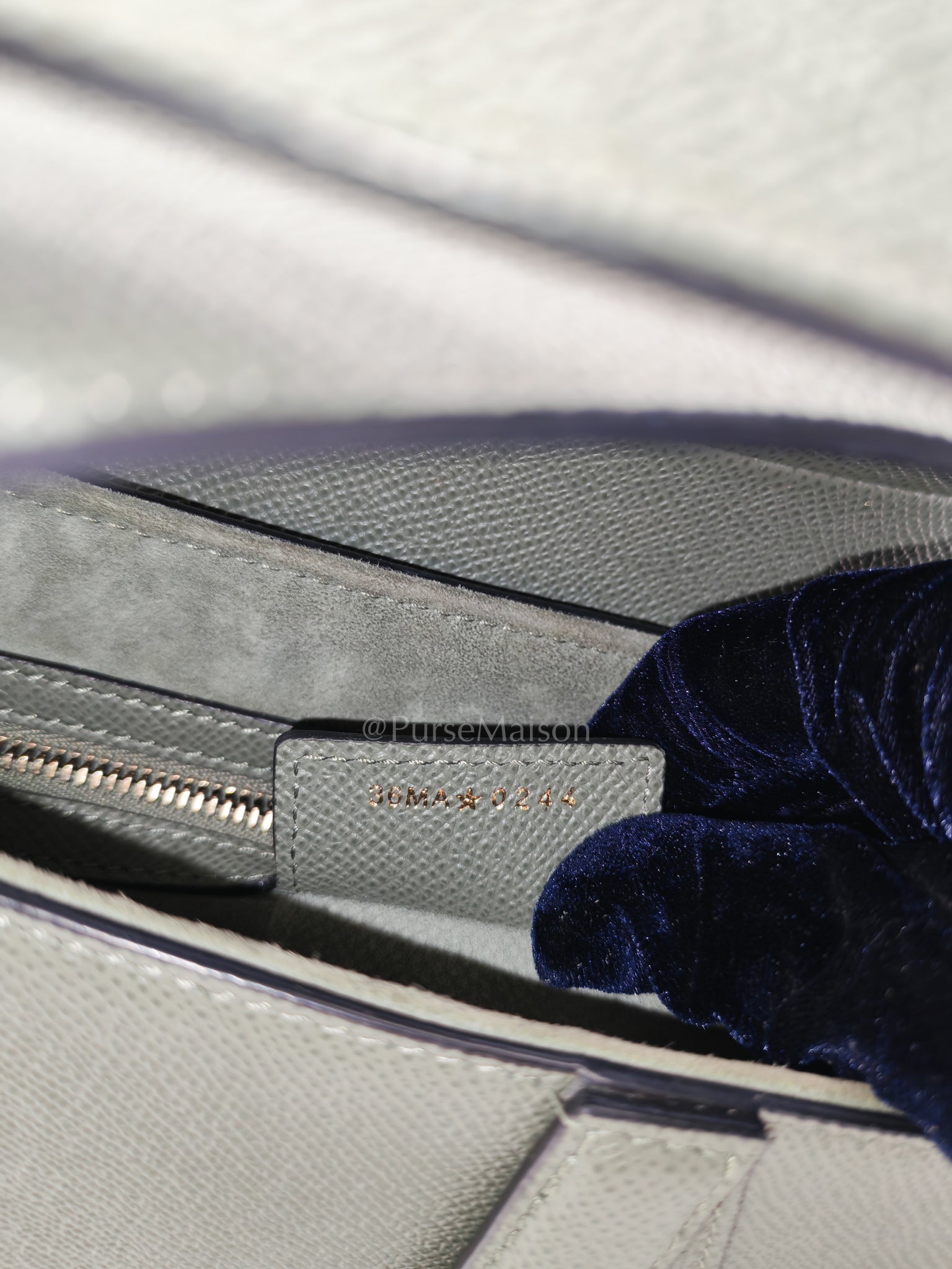 Saddle Medium in Muted Green Grained Calfskin Leather | Purse Maison Luxury Bags Shop