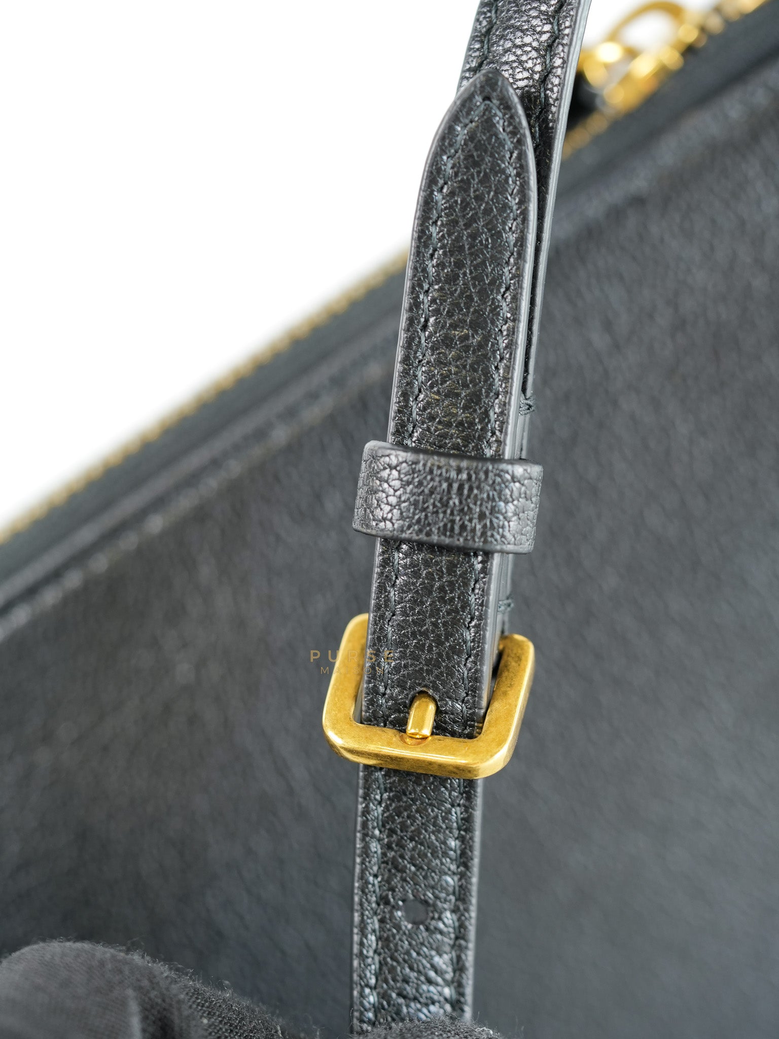 Saddle Rodeo Pouch in Black Goatskin Leathers | Purse Maison Luxury Bags Shop