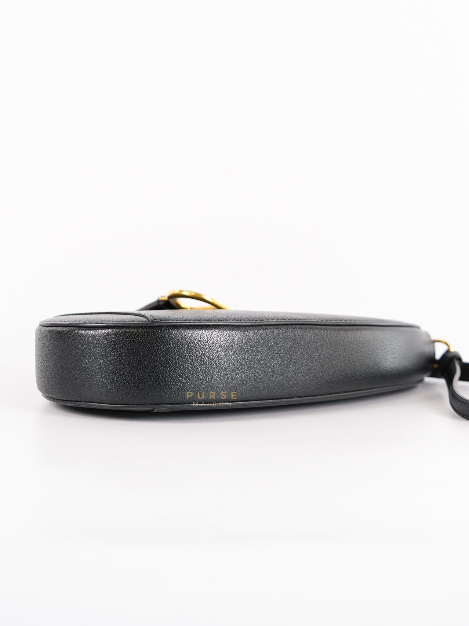 Saddle Rodeo Pouch in Black Goatskin Leathers | Purse Maison Luxury Bags Shop