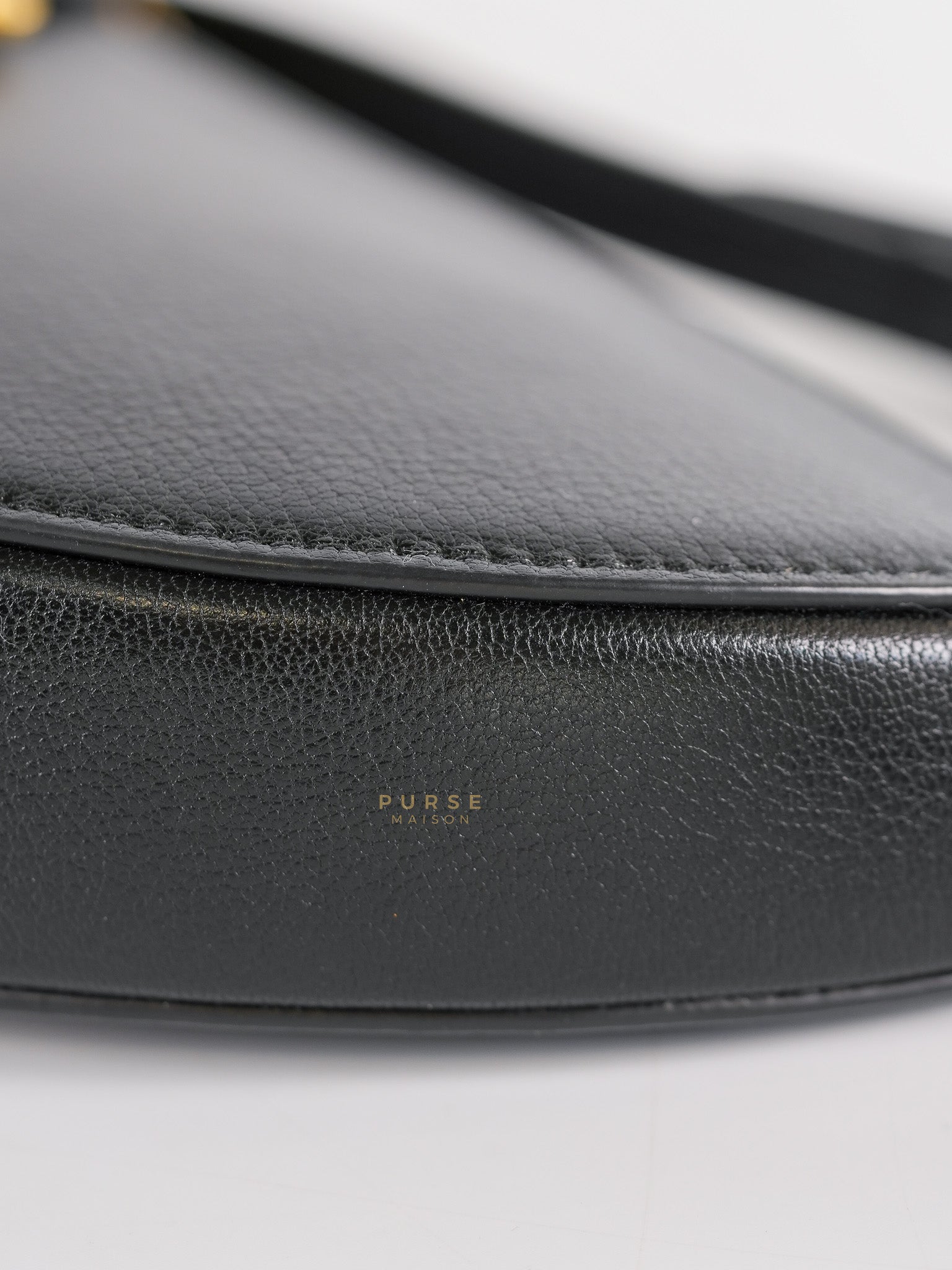 Saddle Rodeo Pouch in Black Goatskin Leathers | Purse Maison Luxury Bags Shop