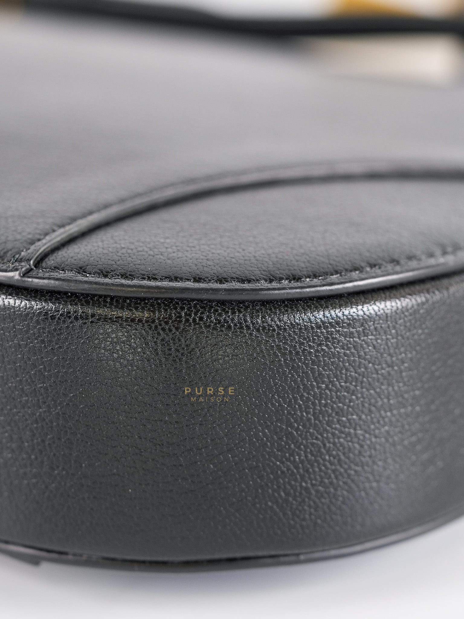 Saddle Rodeo Pouch in Black Goatskin Leathers | Purse Maison Luxury Bags Shop