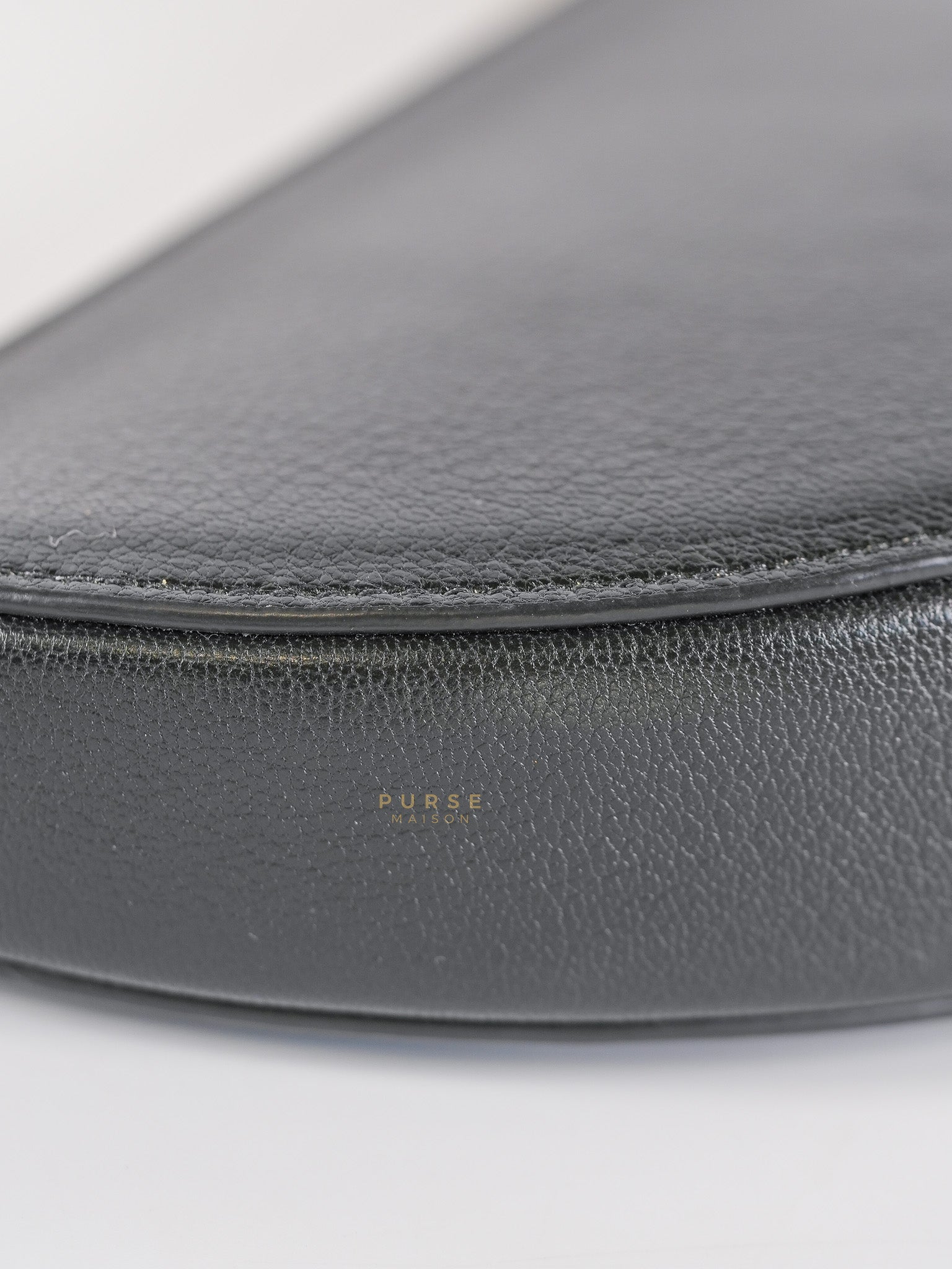 Saddle Rodeo Pouch in Black Goatskin Leathers | Purse Maison Luxury Bags Shop