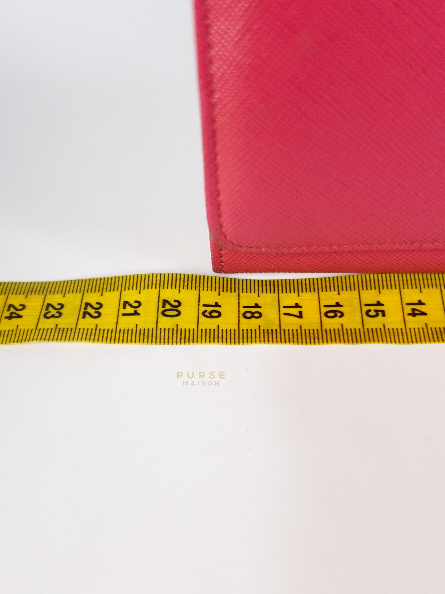 Saffiano Flap Long Wallet in Pink | Purse Maison Luxury Bags Shop