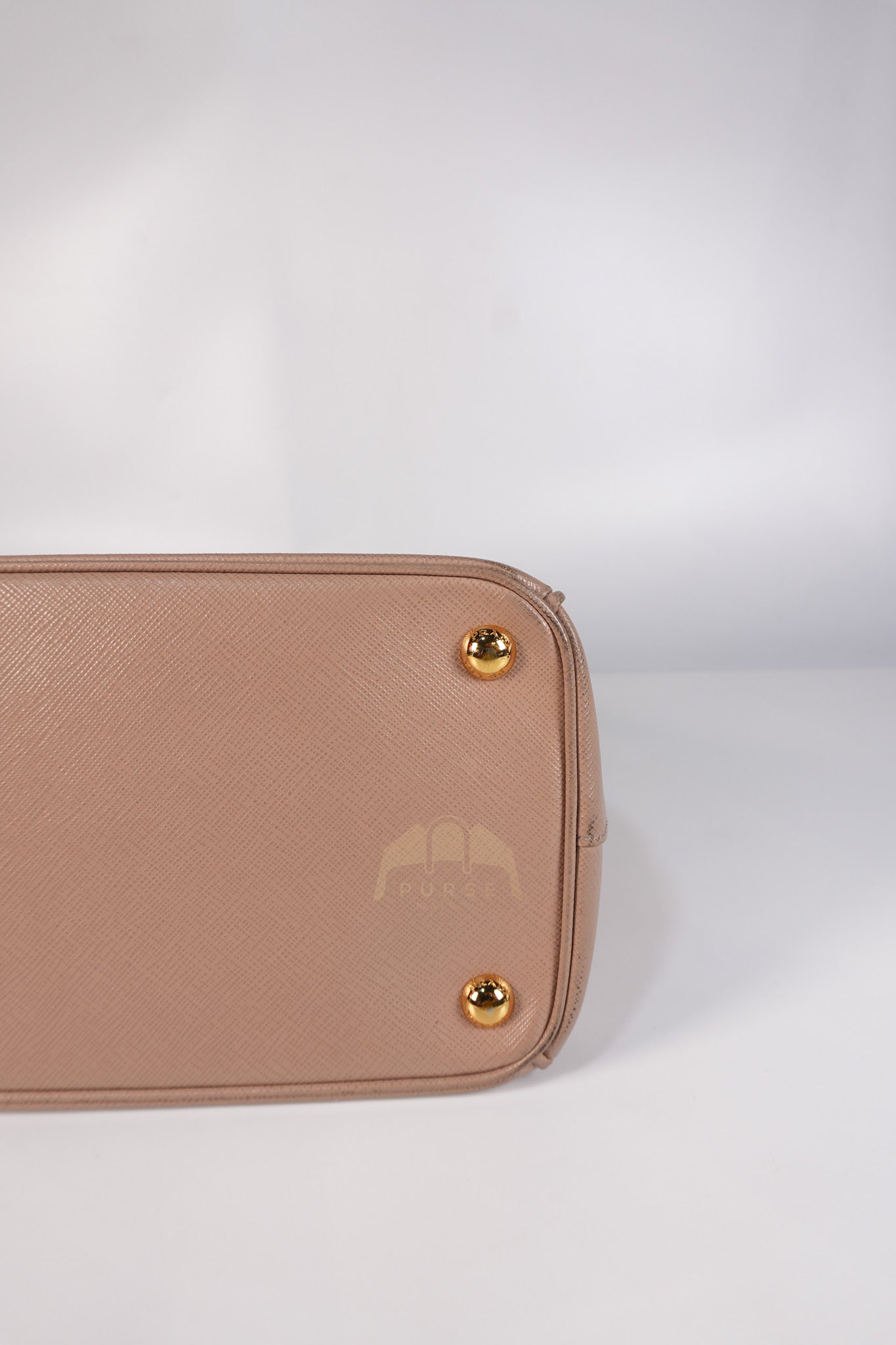 Saffiano Galleria Small Double Zip Satchel in Dusty Rose | Purse Maison Luxury Bags Shop