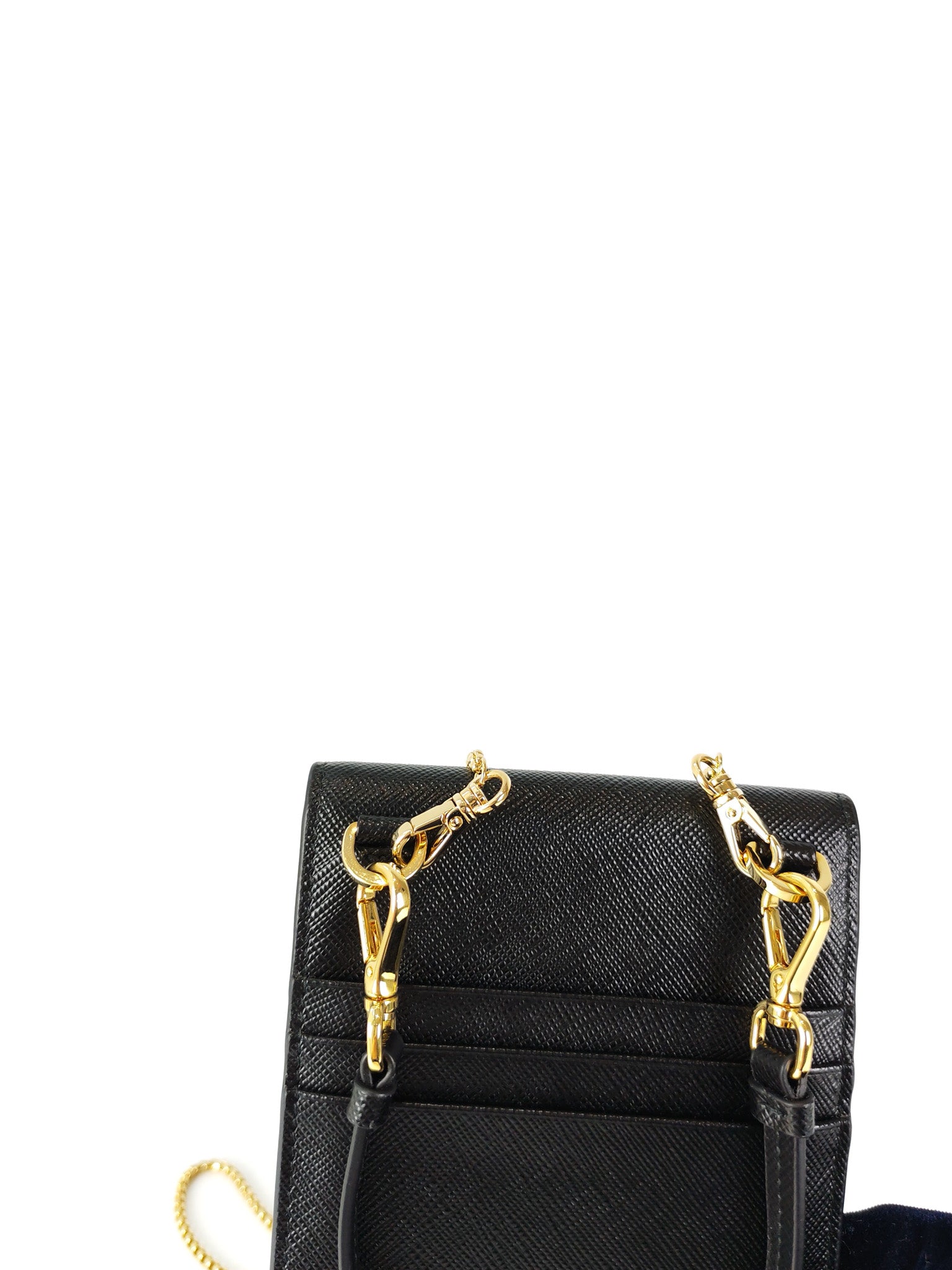Saffiano Leather in Black Phone Carrier | Purse Maison Luxury Bags Shop