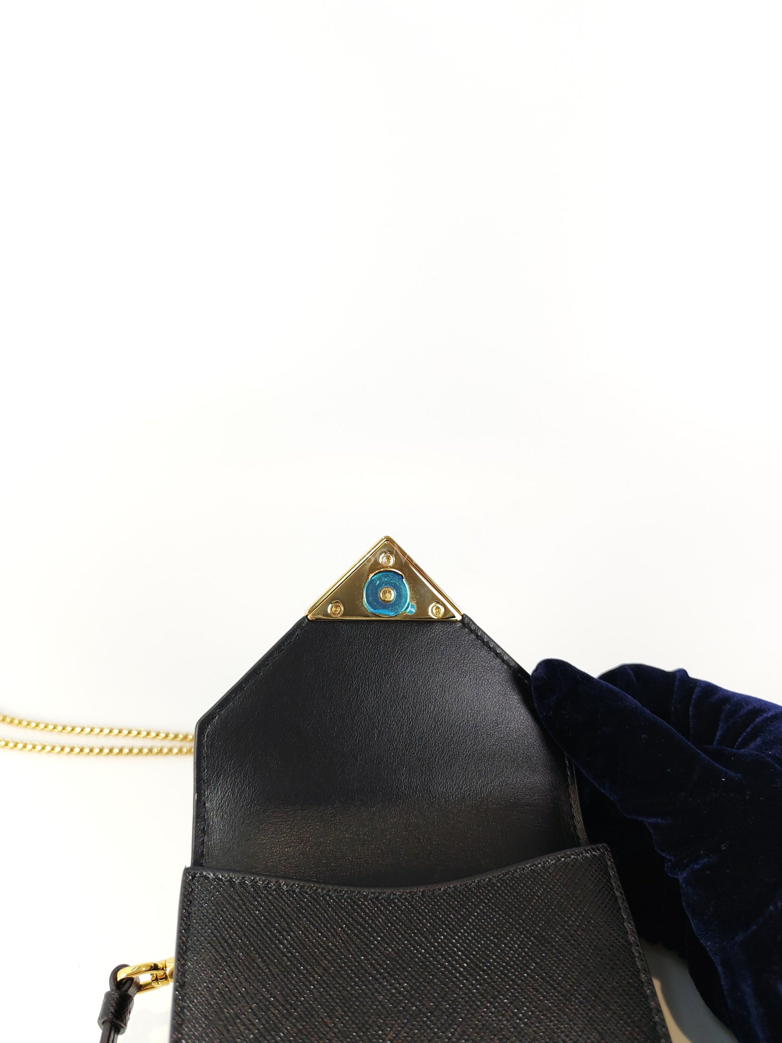 Saffiano Leather in Black Phone Carrier | Purse Maison Luxury Bags Shop