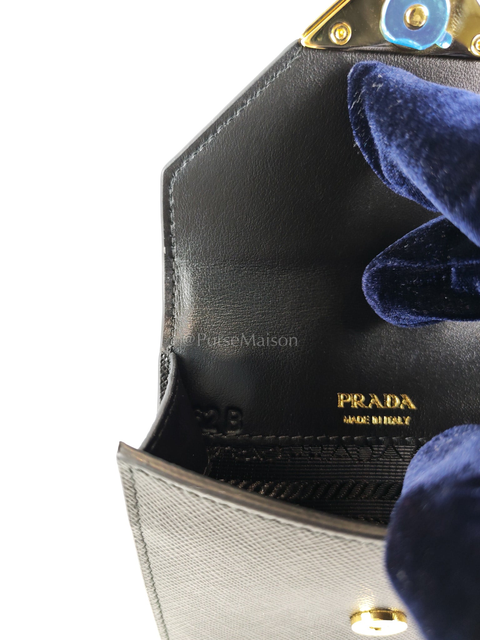 Saffiano Leather in Black Phone Carrier | Purse Maison Luxury Bags Shop