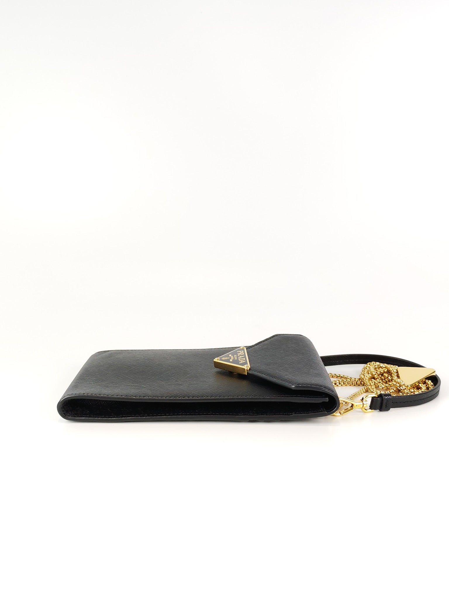 Saffiano Leather in Black Phone Carrier | Purse Maison Luxury Bags Shop