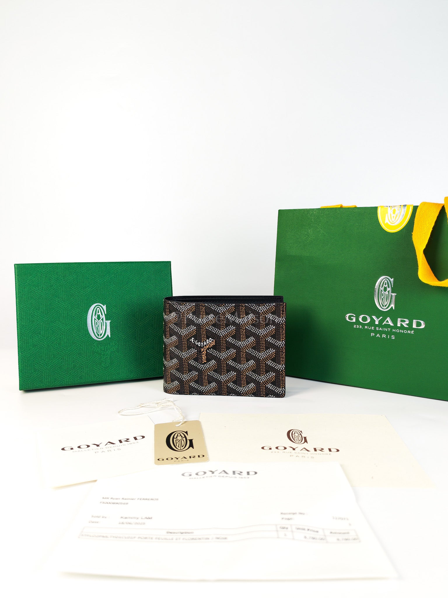 Saint Florentin Wallet in Noir/Black Goyardine Canvas | Purse Maison Luxury Bags Shop