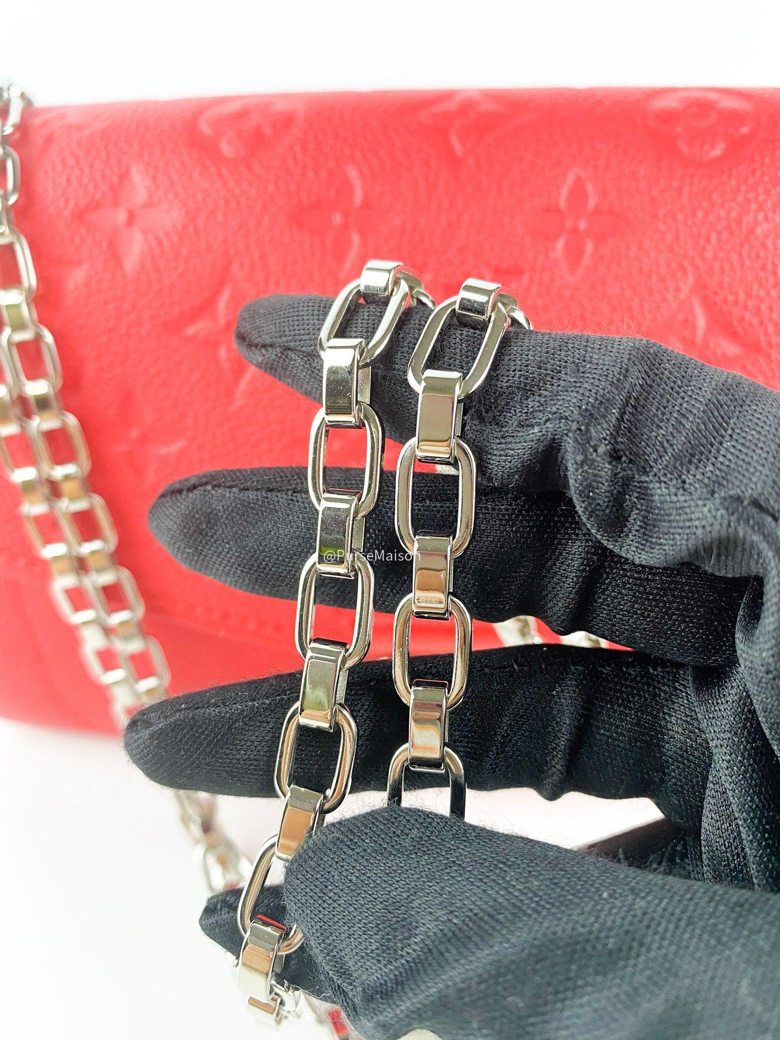 Louis Vuitton Saint Germain PM in Red Monogram Empreinte Leather (Date Code: TR0156)