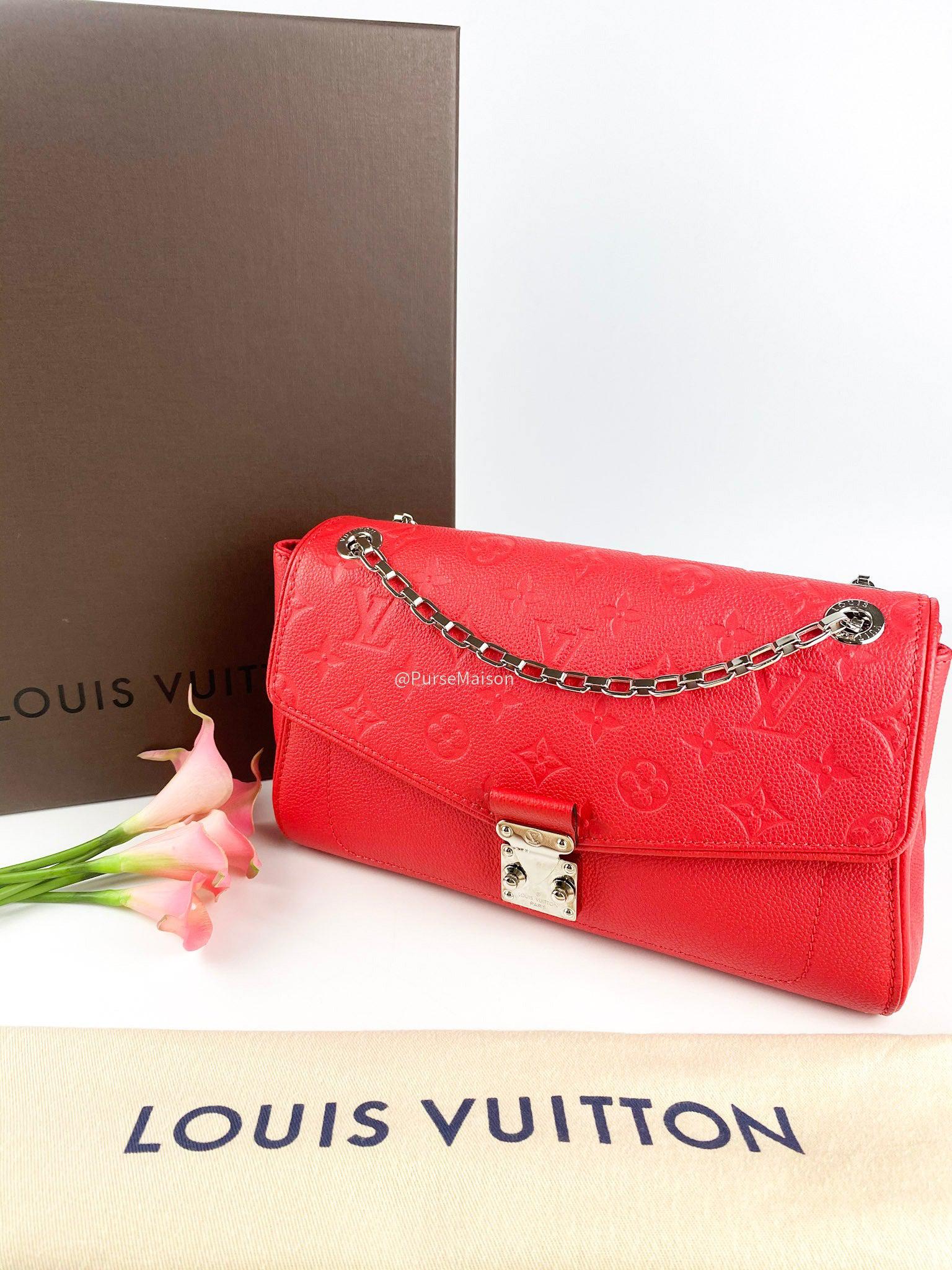 Louis Vuitton Saint Germain PM in Red Monogram Empreinte Leather (Date Code: TR0156)