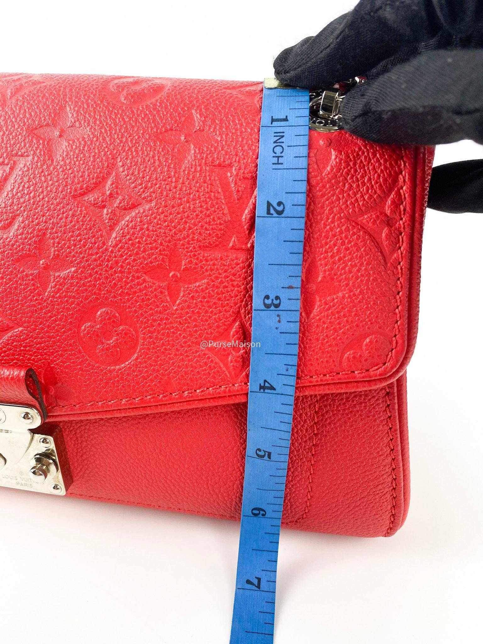 Louis Vuitton Saint Germain PM in Red Monogram Empreinte Leather (Date Code: TR0156)