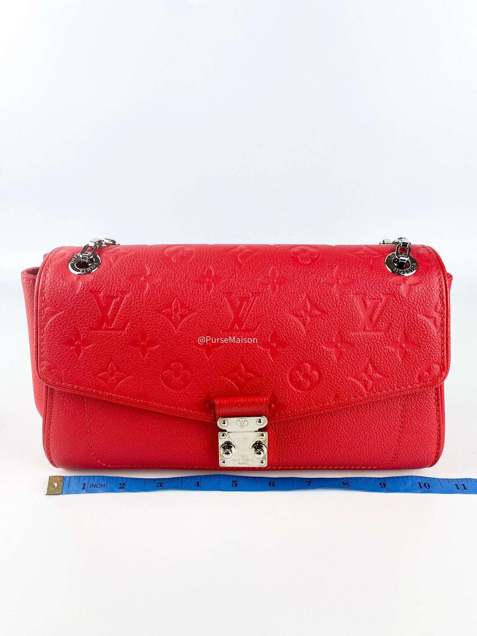 Louis Vuitton Saint Germain PM in Red Monogram Empreinte Leather (Date Code: TR0156)