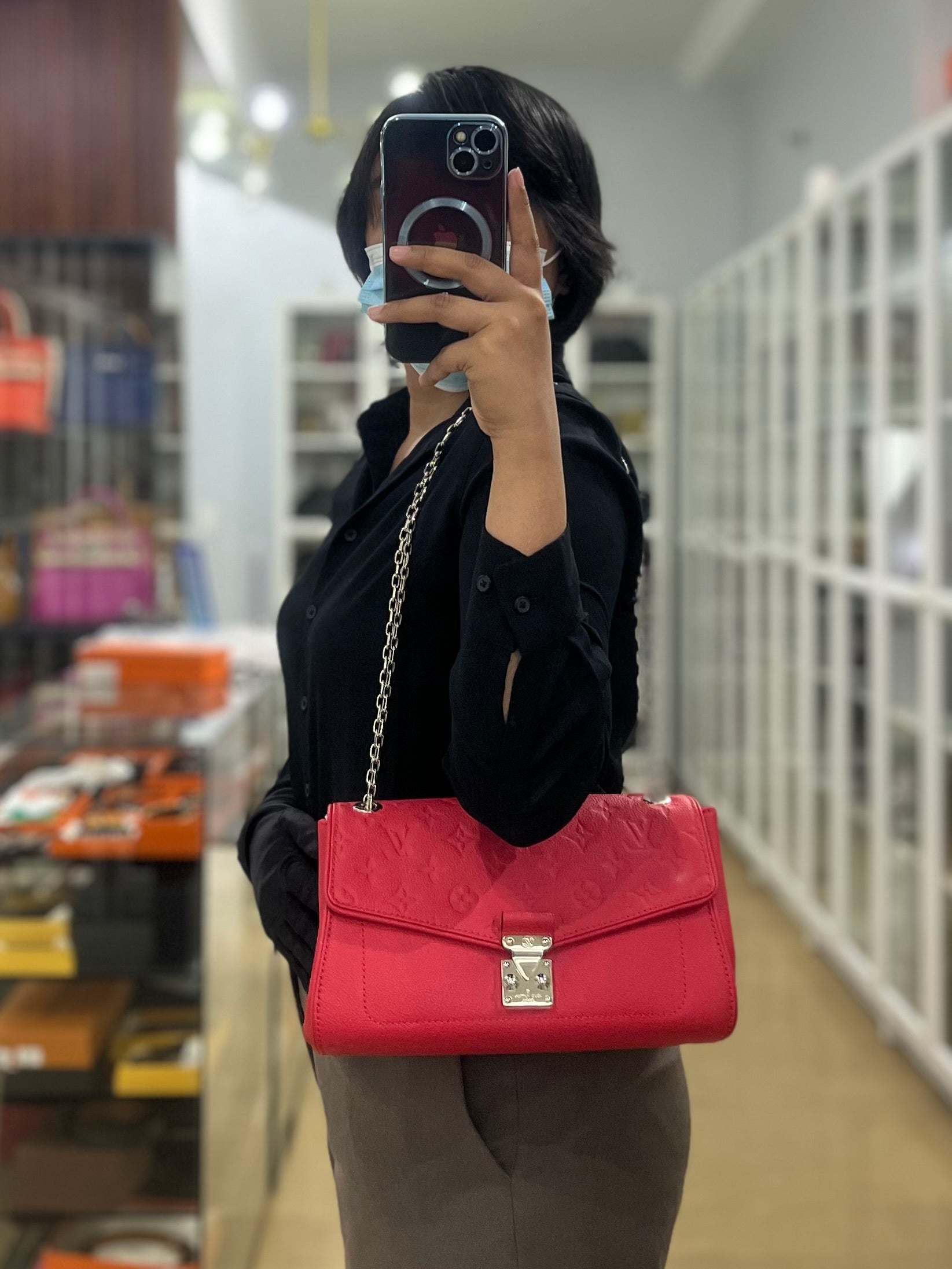 Saint Germain PM in Red Monogram Empreinte Leather (Date Code: TR0156) | Purse Maison Luxury Bags Shop