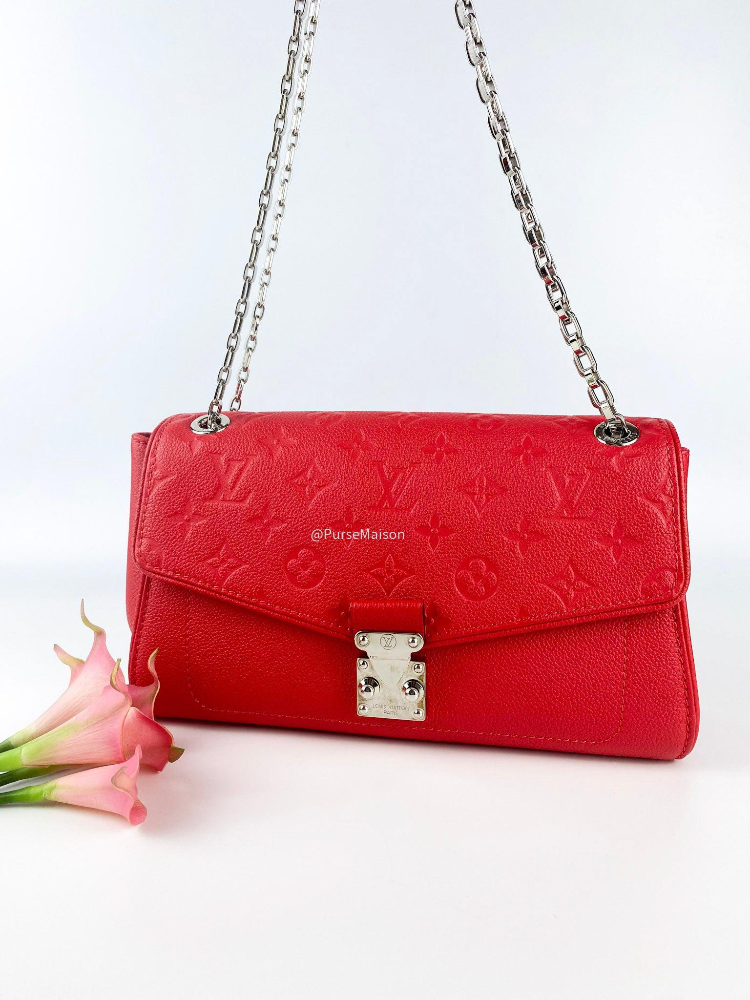 Louis Vuitton Saint Germain PM in Red Monogram Empreinte Leather (Date Code: TR0156)