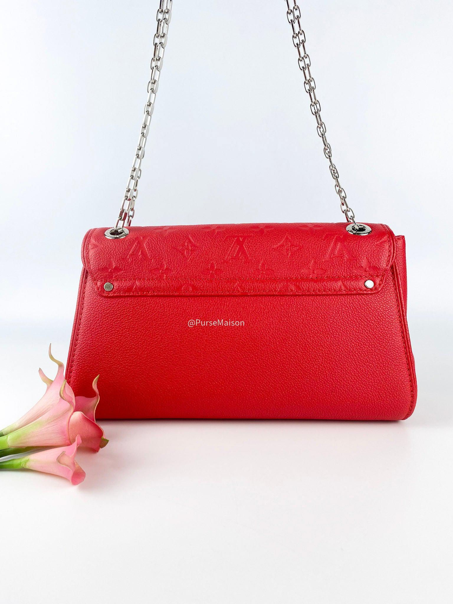 Louis Vuitton Saint Germain PM in Red Monogram Empreinte Leather (Date Code: TR0156)
