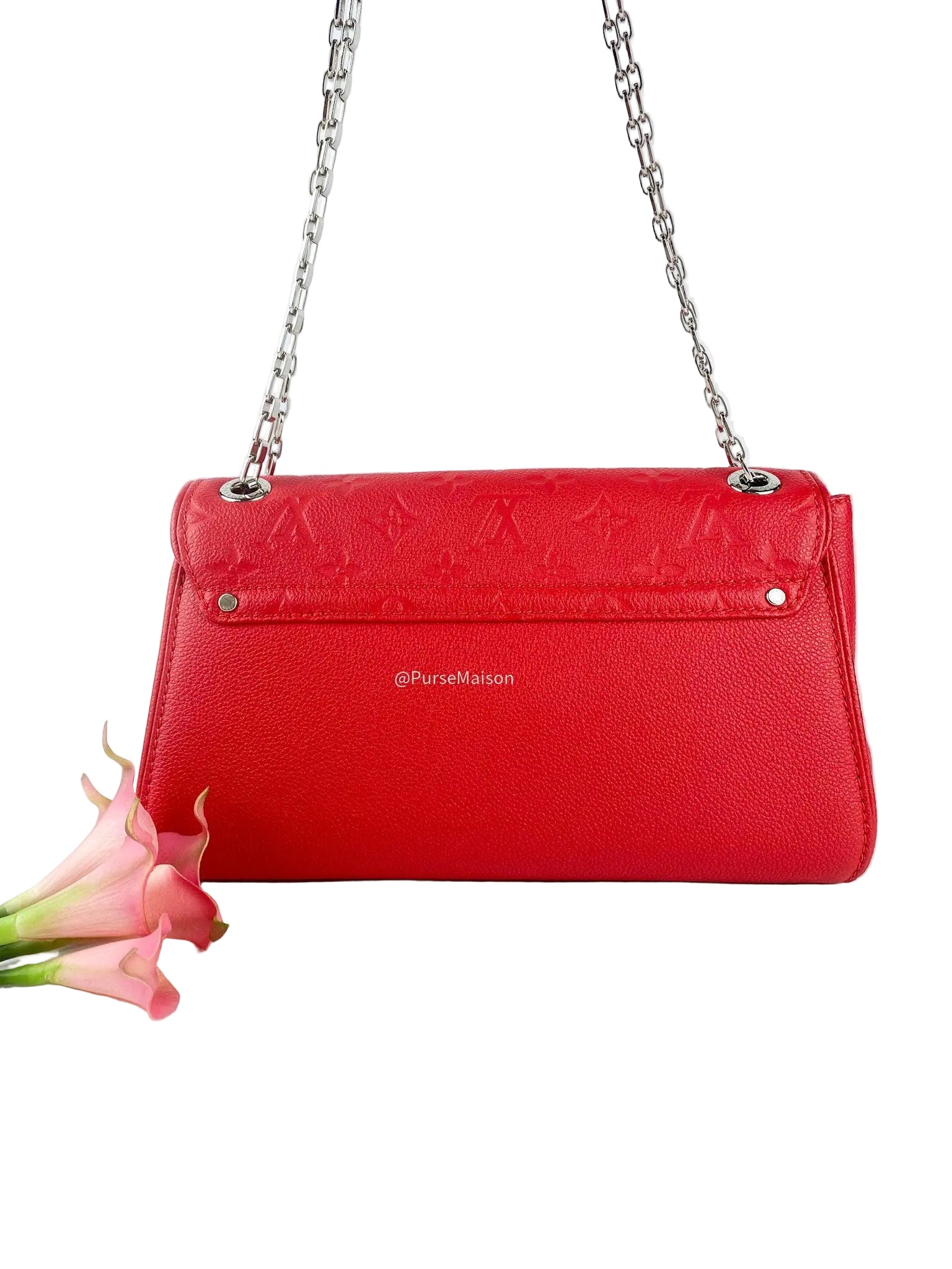Louis Vuitton Saint Germain PM in Red Monogram Empreinte Leather (Date Code: TR0156)