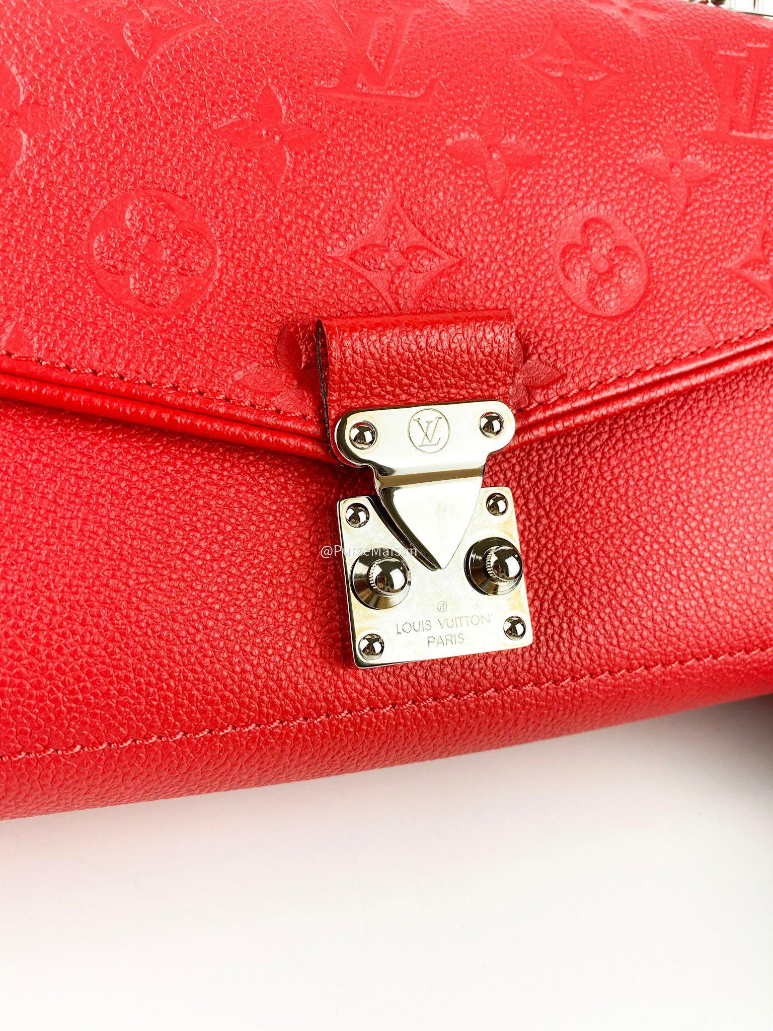 Louis Vuitton Saint Germain PM in Red Monogram Empreinte Leather (Date Code: TR0156)