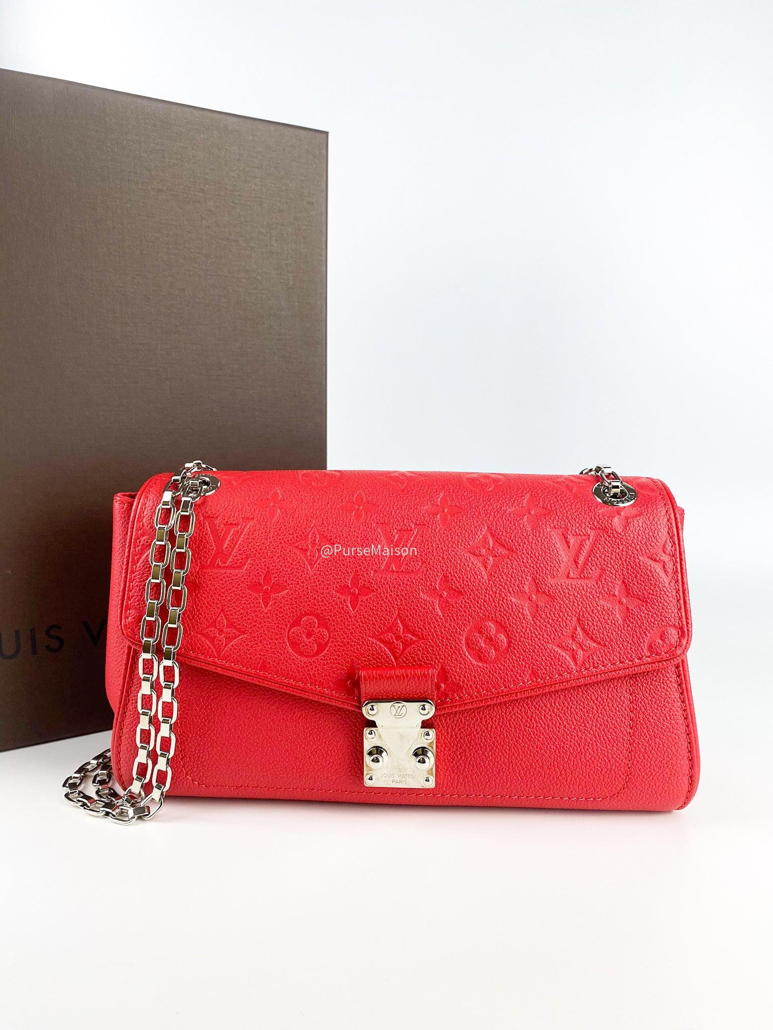 Louis Vuitton Saint Germain PM in Red Monogram Empreinte Leather (Date Code: TR0156)