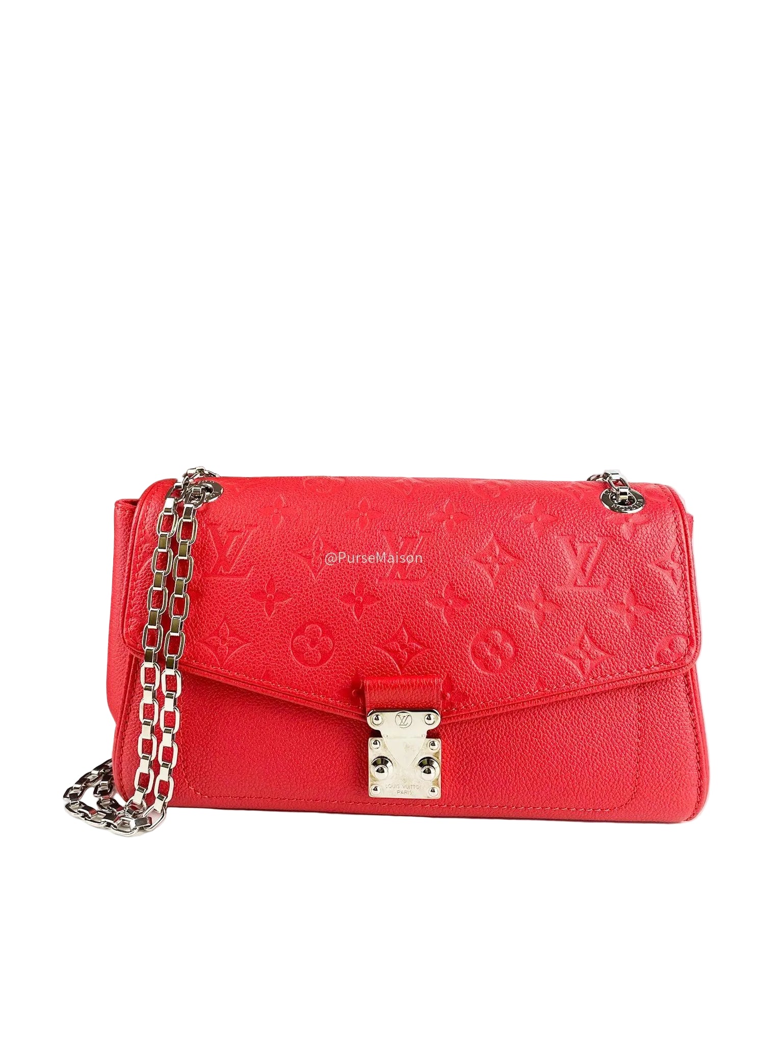 Louis Vuitton Saint Germain PM in Red Monogram Empreinte Leather (Date Code: TR0156)
