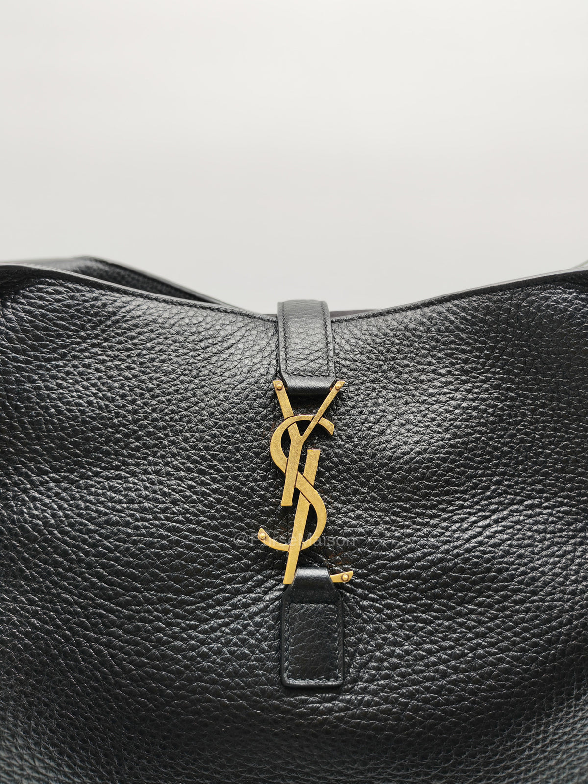 Saint Laurent Le 5a7 Bea Tote Bag in Black Grained Leather Tote Bag | Purse Maison Luxury Bags Shop
